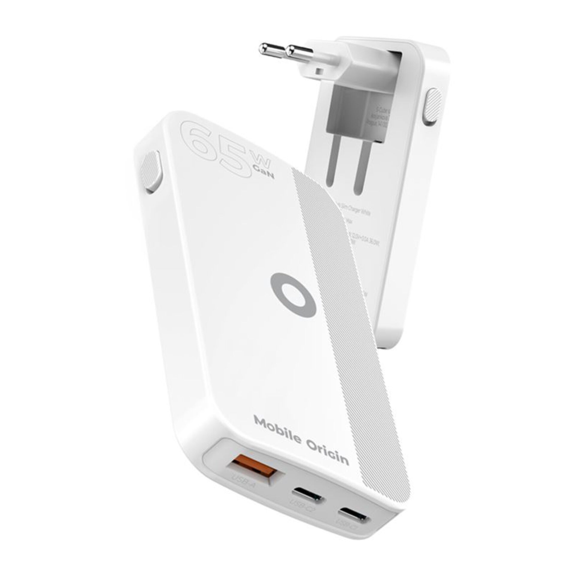 powerbank, portable charger, usb-c, usb-a, weiß