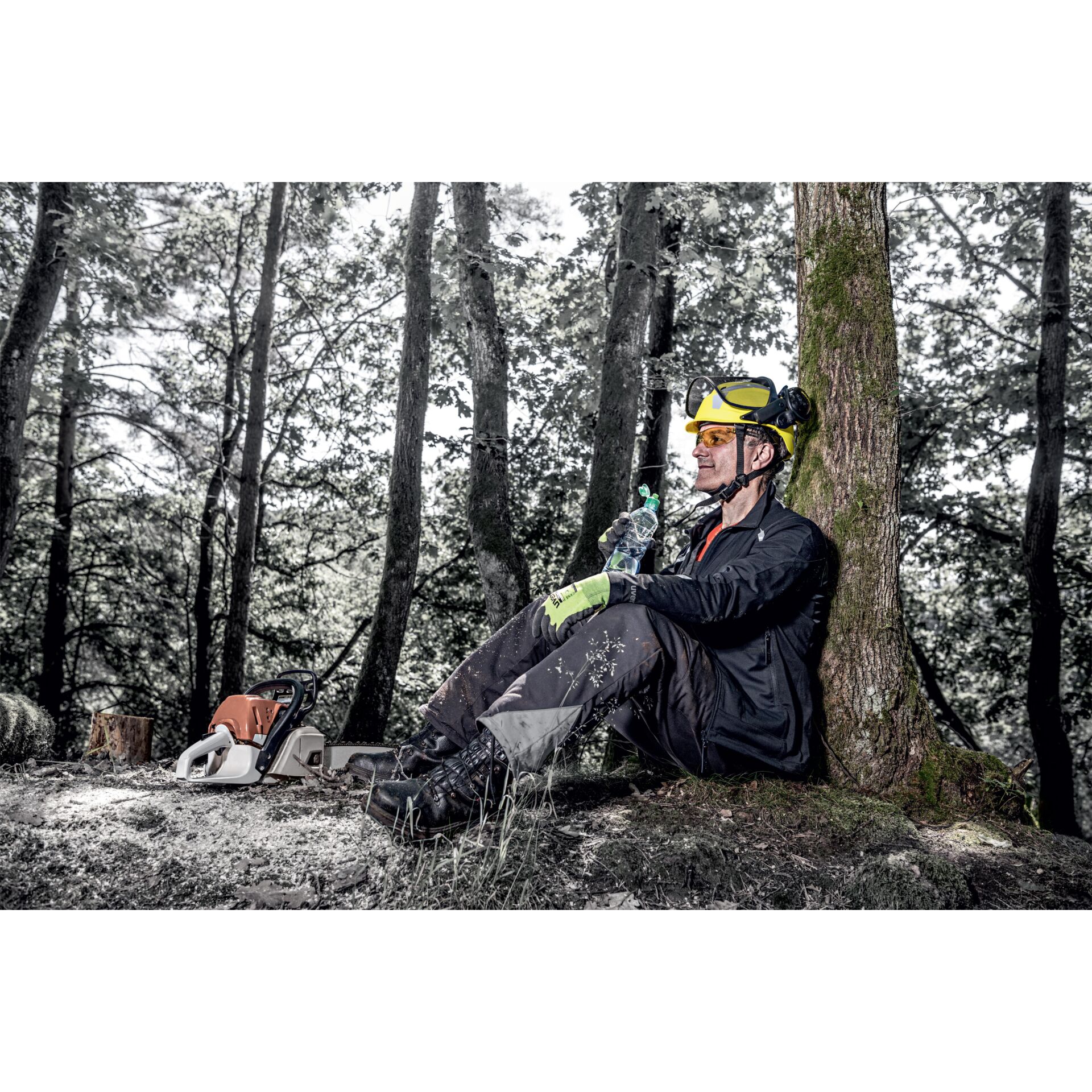 Person, Sitzen, Bewuchs, Handschuh, Gras