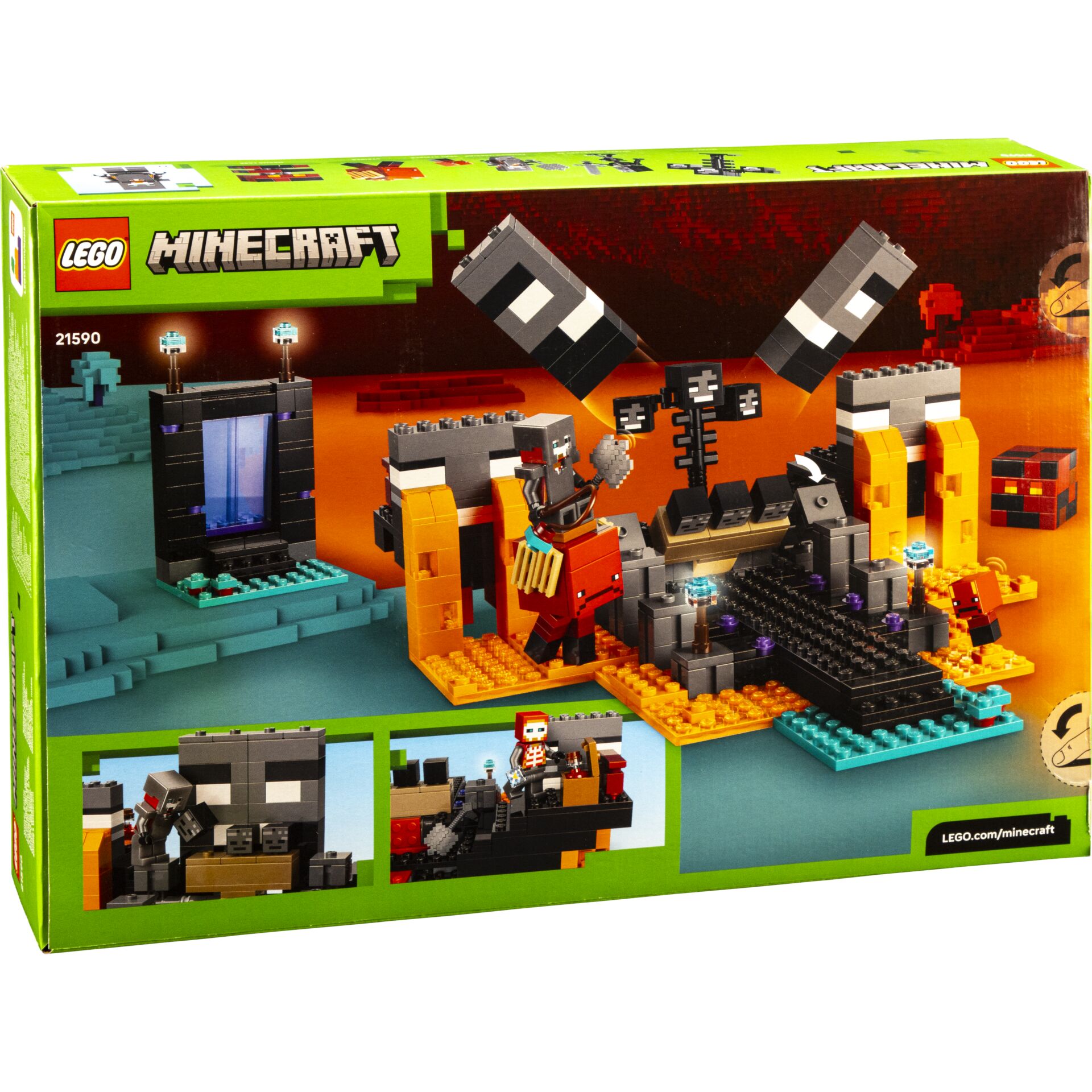 LEGO Minecraft, Satz 21590, Pixelkunst, Orange Blau Grau, Baubares Diorama