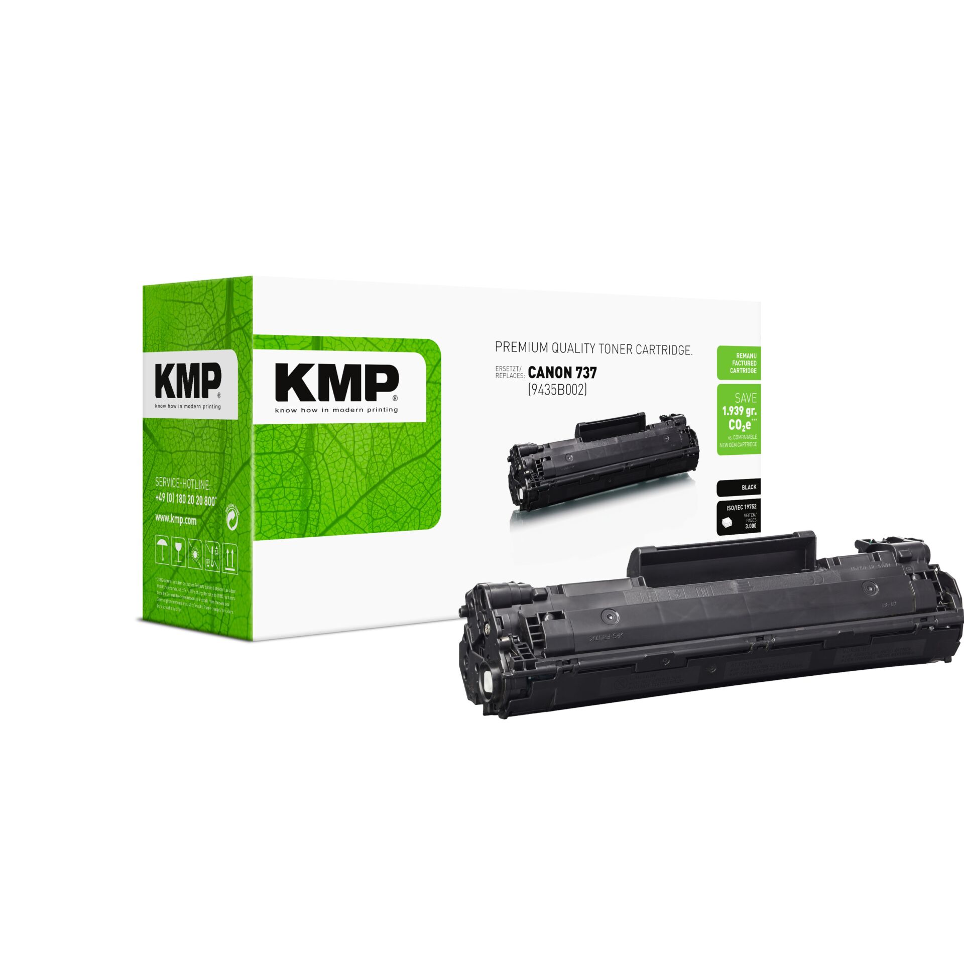 Computerausrüstung, Elektronik, Adapter, Feuerwaffe, Handfeuerwaffe, Tonerpatrone, Canon 737 kompatibel, KMP, Schwarz, Toner Kartusche