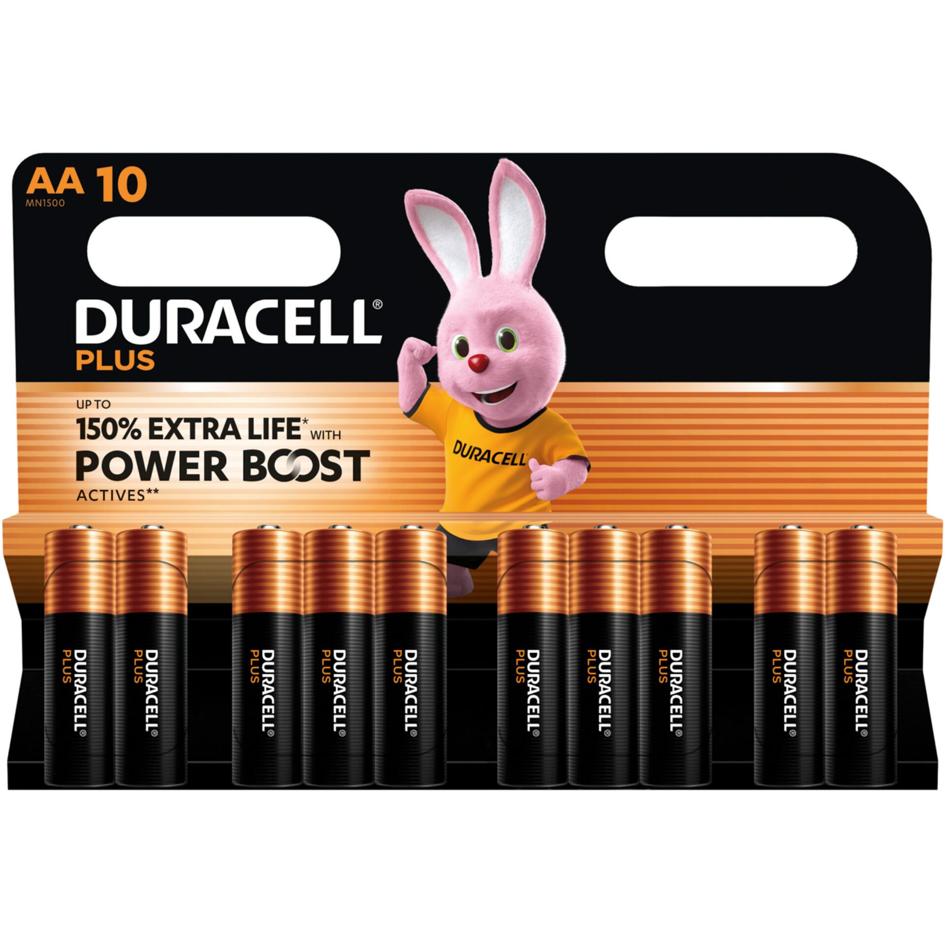 1x10 Duracell Plus Power Boost  Mignon MN1500 AA LR6 1,5V