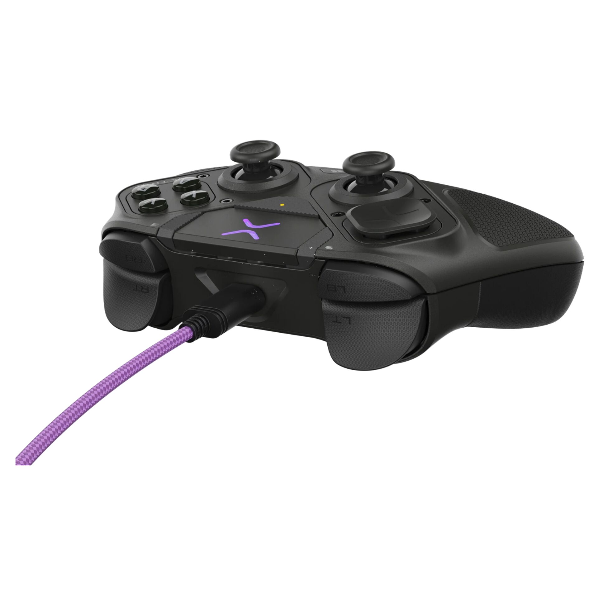  gamepad, controller, wired, purple cable, dual stick