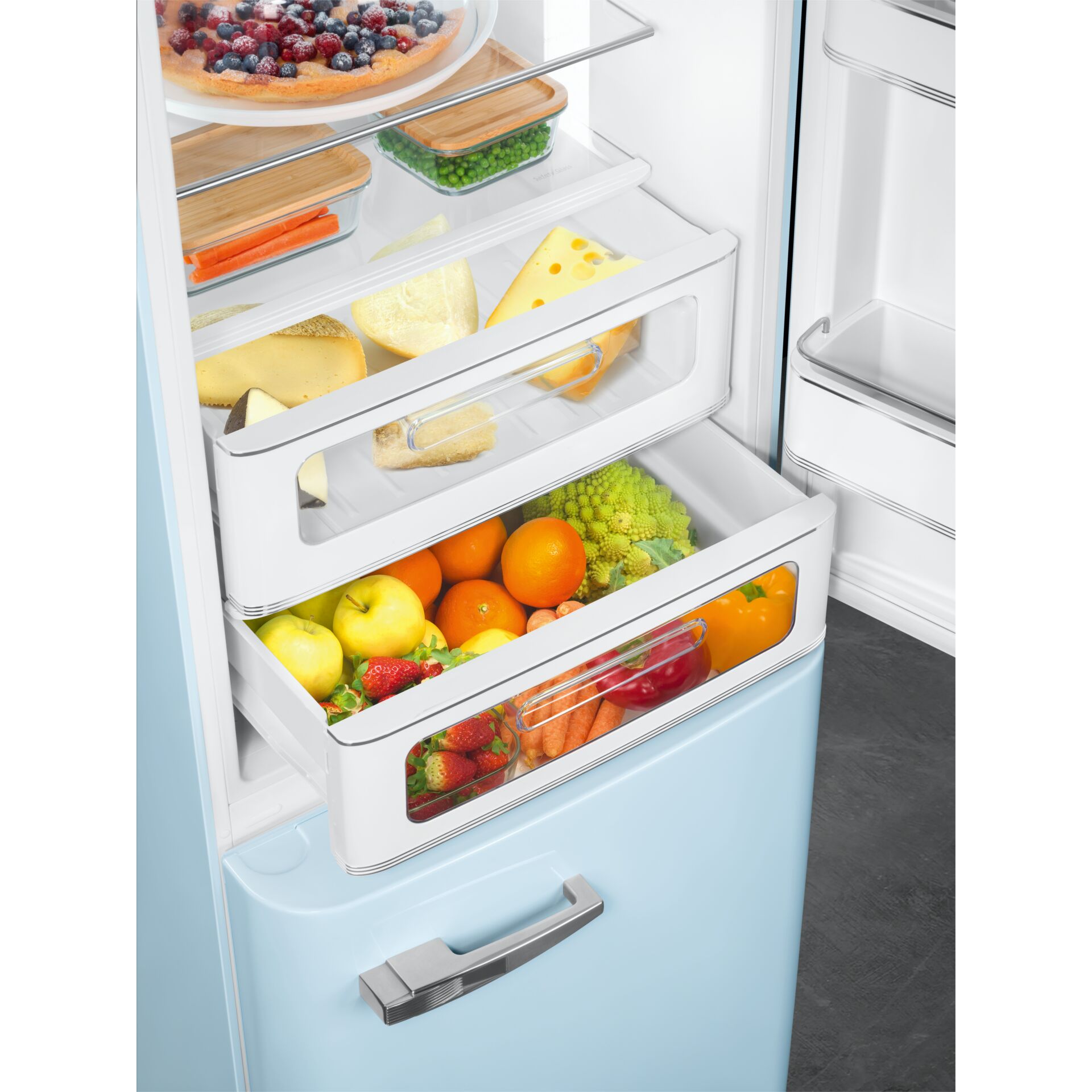 Kühlschrank, Tiefkühlabteil, Frische Obst, Frische Gemüse, Schubladensystem