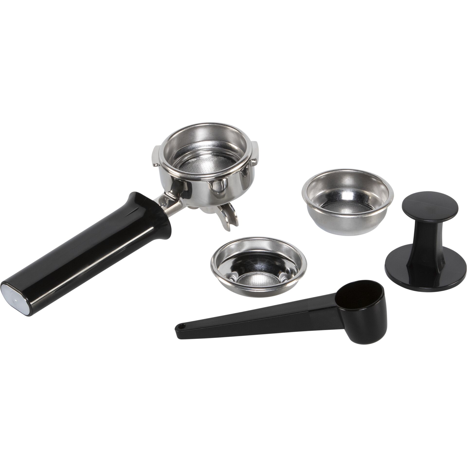 Espressozubehör, Portafilter, Edelstahl, Tamper, Portionsmesser