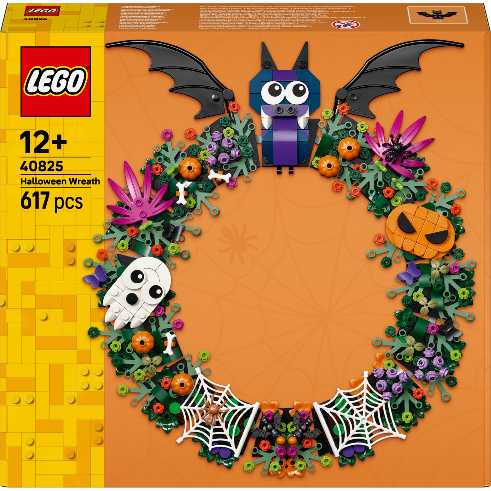 Halloweenkranz, Lego, bunte dekor, Fledermaus, Kürbis