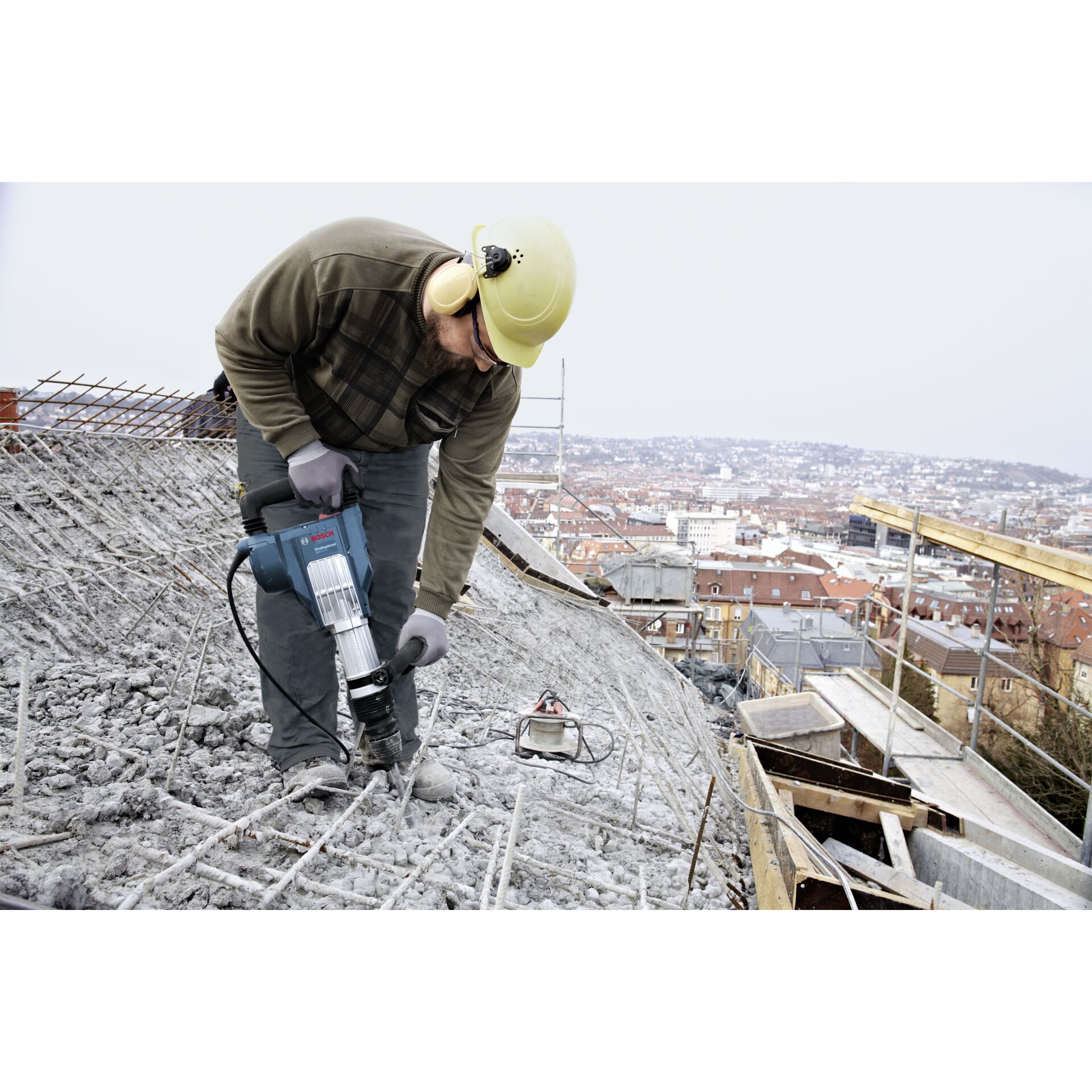 Person, Arbeiter, Elektrische Bohrmaschine, Konstruktion, Handschuh