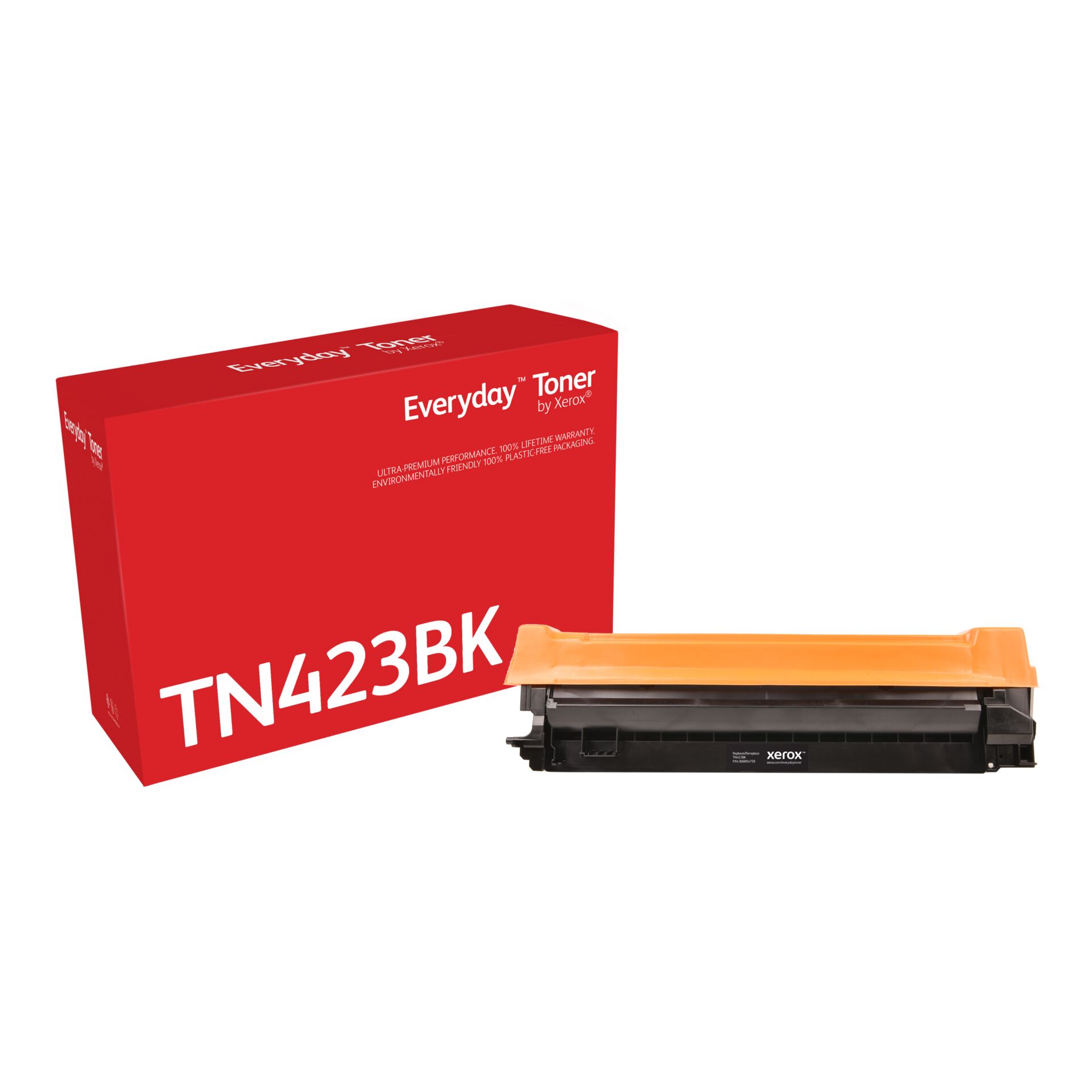 Toner, TN423BK, Xerox, Tonerpatrone, Orangene Abdeckung