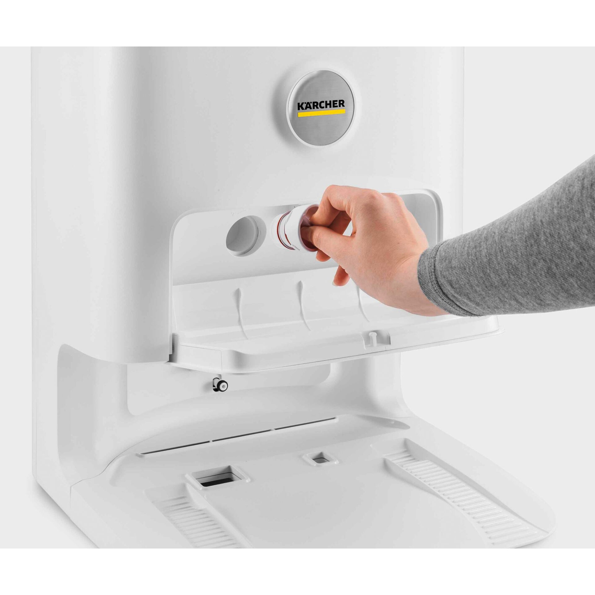 Kaffeemaschine, Kaffeeautomat, Bedienung, Knopf, Kärcher, Kärcher, Kaffeemaschine?, Wasseraufbereiter?, Druckknopf, Gehäuseweiß
