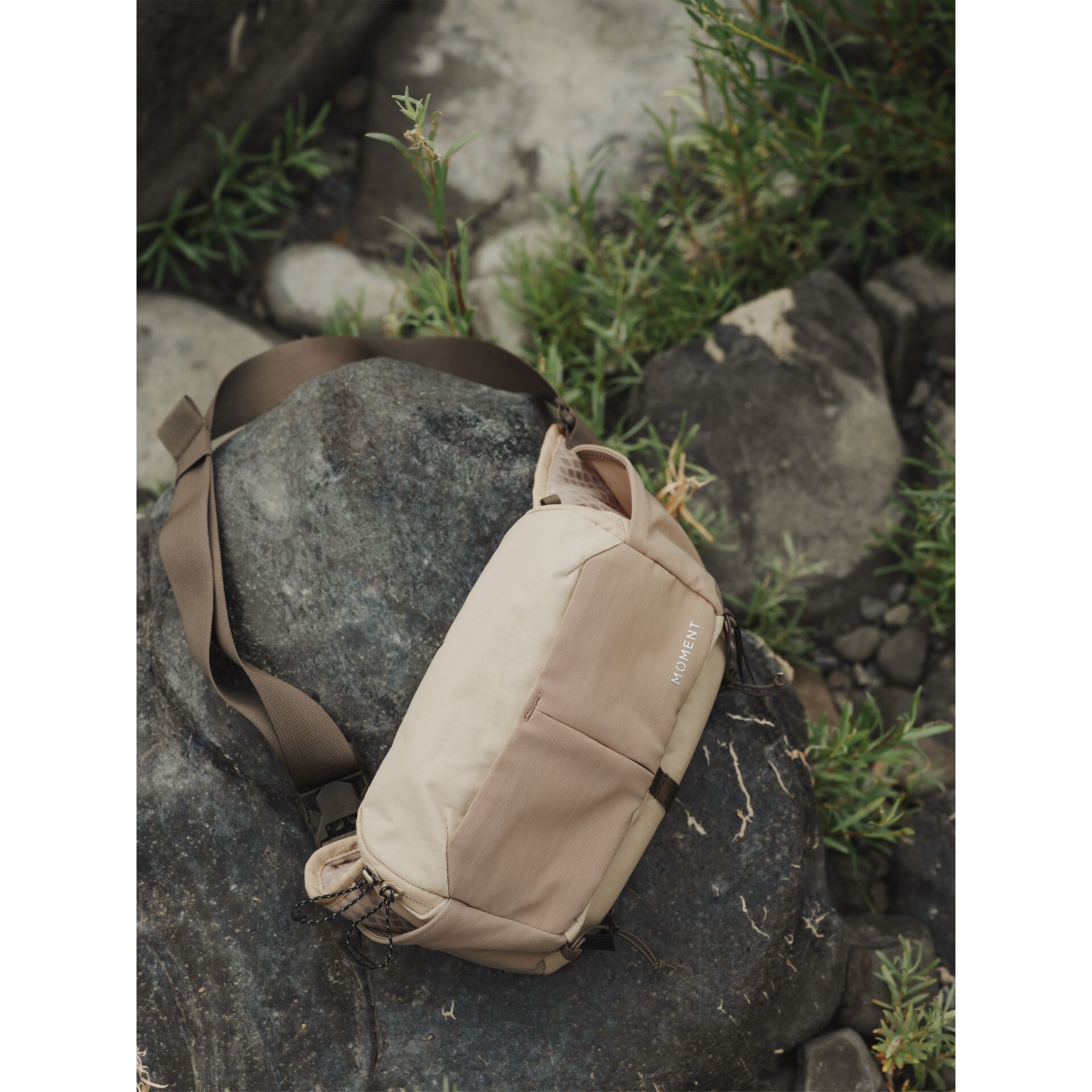 Tasche, Beutel, Umhängetasche, Kompakt, Beige