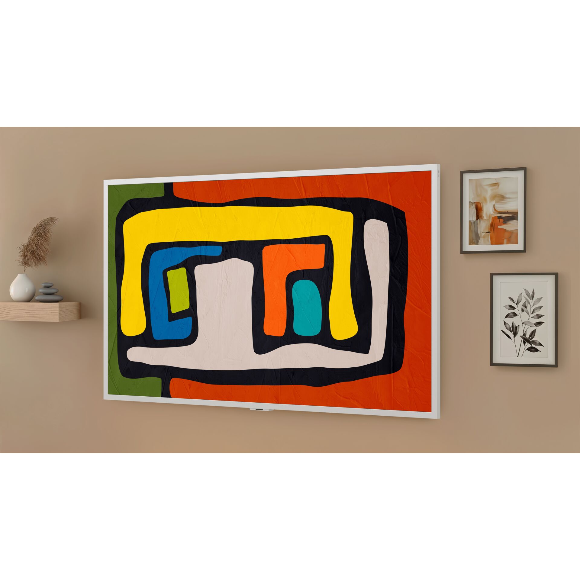 Abstracte Kunst, Wandkunst, Gerahmtes Gemälde, Multicolor, Geometrische Formen