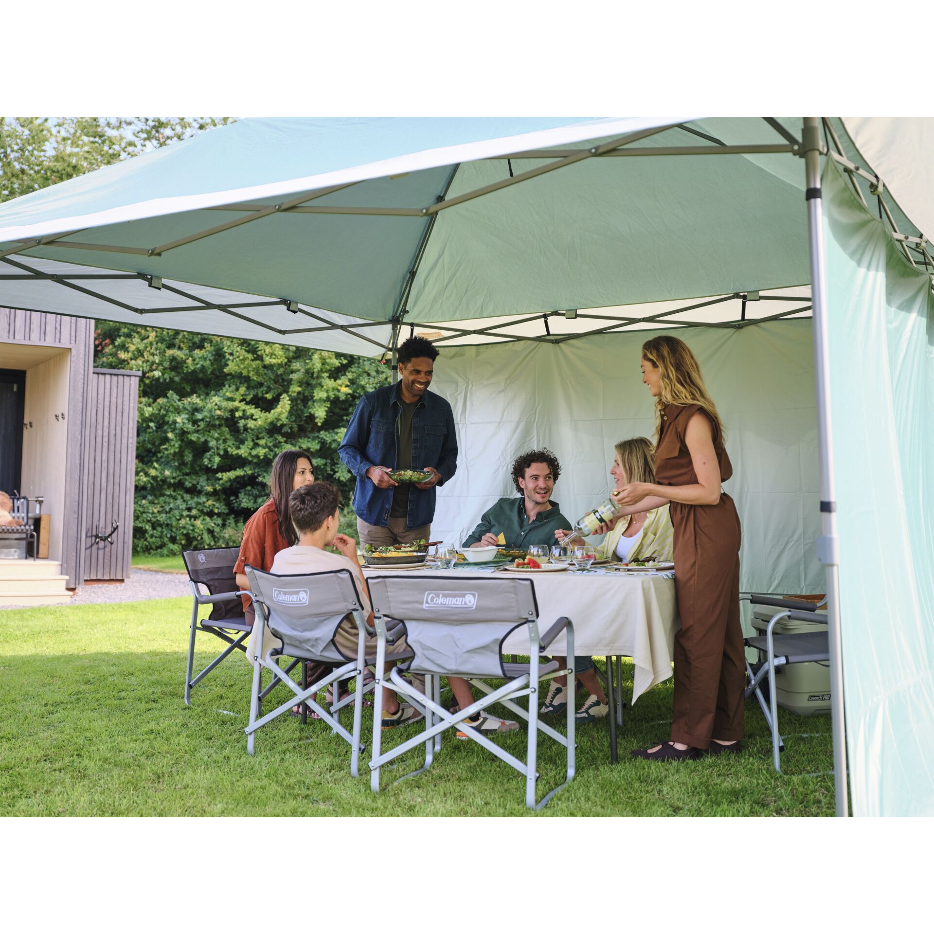 Gras, Esstisch, Tisch, Baldachin, Person