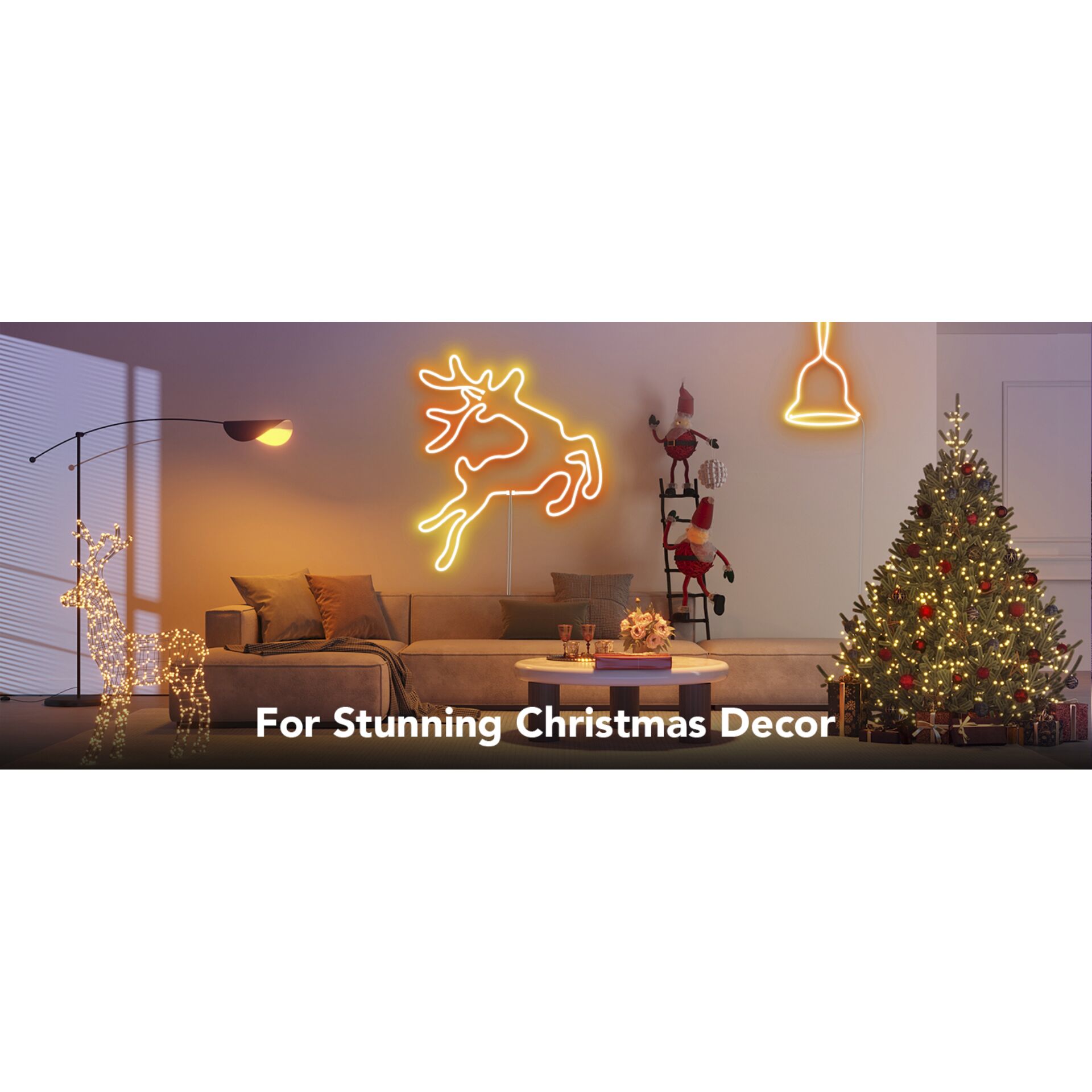 Weihnachtsdekorationen, Festival, Wohnzimmer, Weihnachtsbaum, Baum