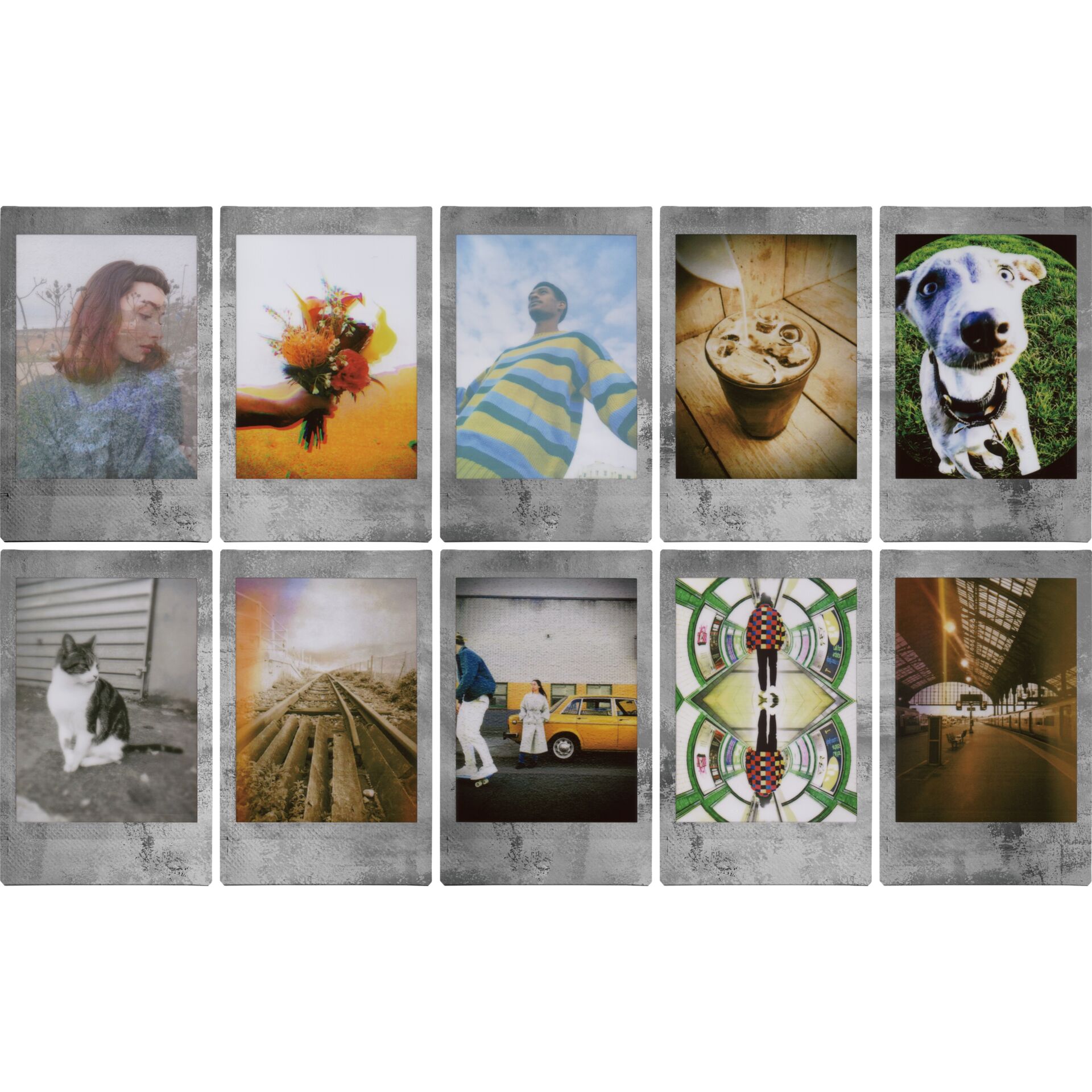 Kunst, Collage, Person, Hund, Auto