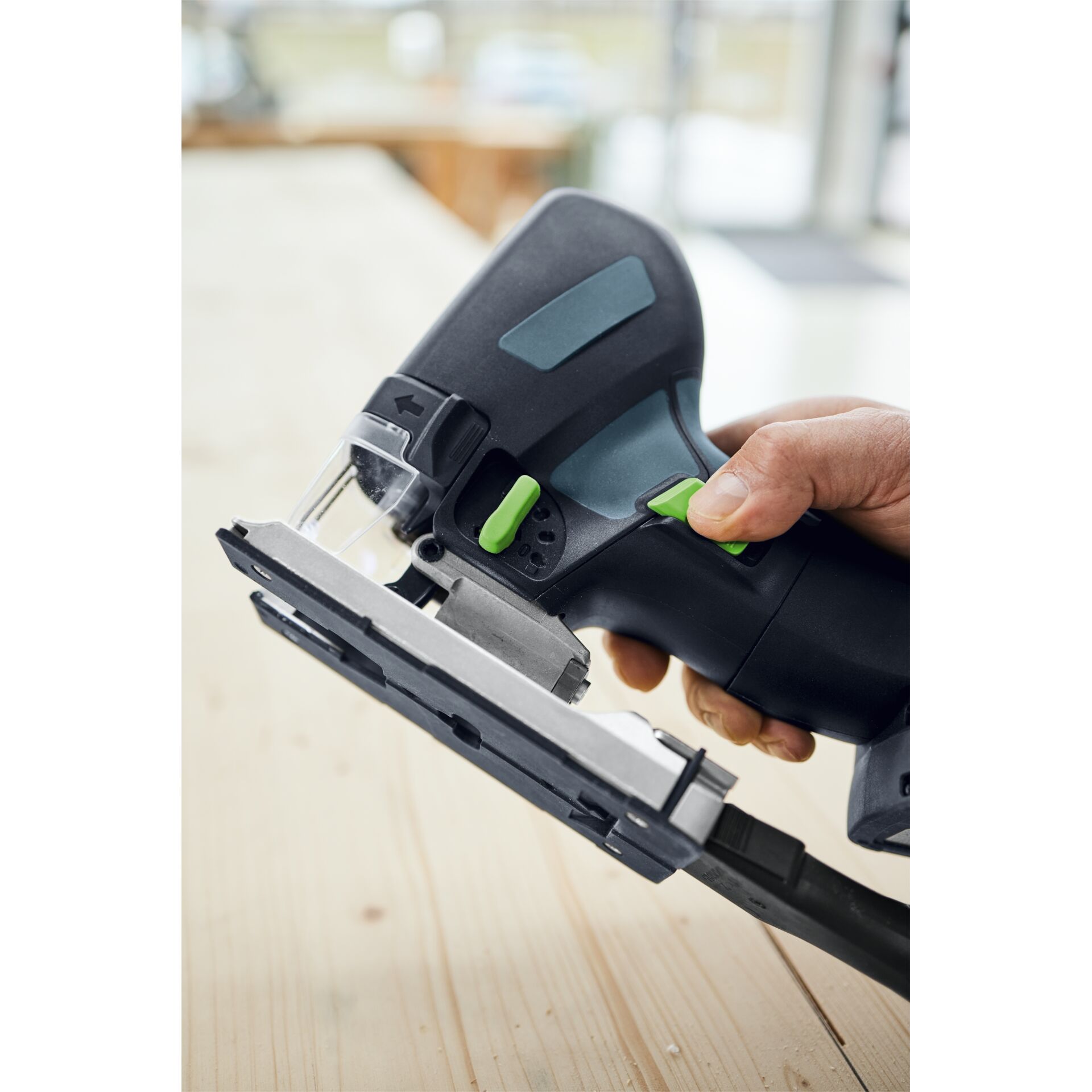 Stichsäge, Worfschneider, Elektrischer Cutter, Handgriff grün, Schalldämpfer?
