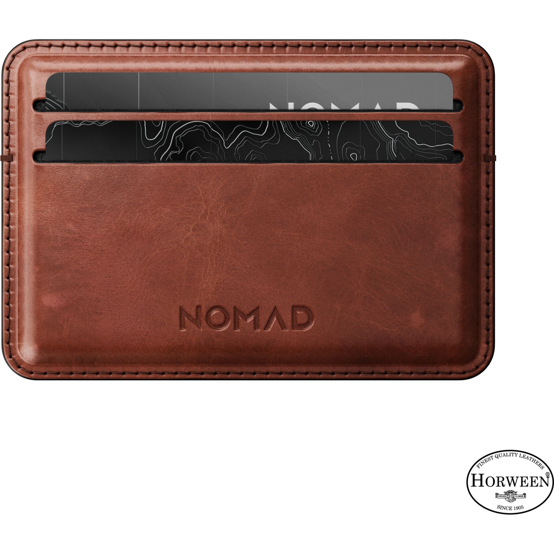 Lederbörse, Kreditkartenhülle, Braun, NOMAD, Kartenfach