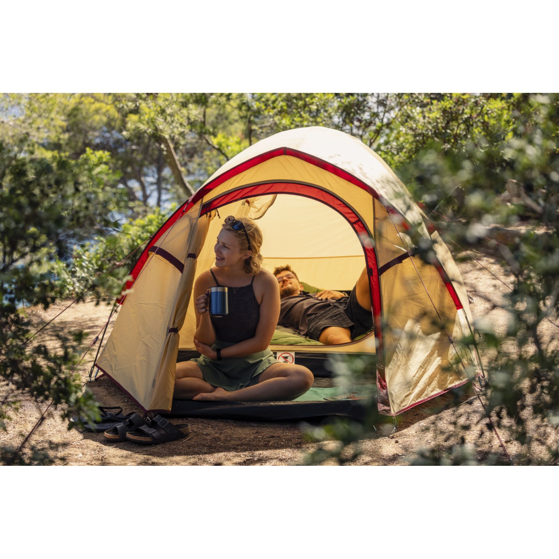 Draußen, Unterschlupf, Zelt, Campen, Sitzen