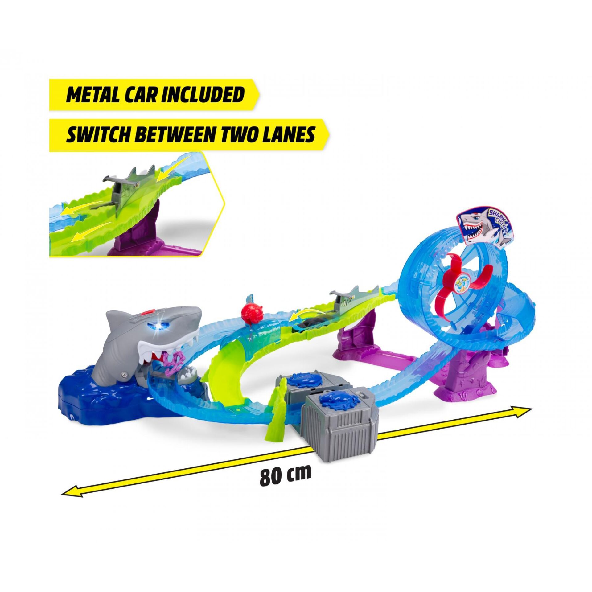 Spielzeugbahn, Rasenden, Hai, Drachen-Schnellbahn, 80 cm Bahn