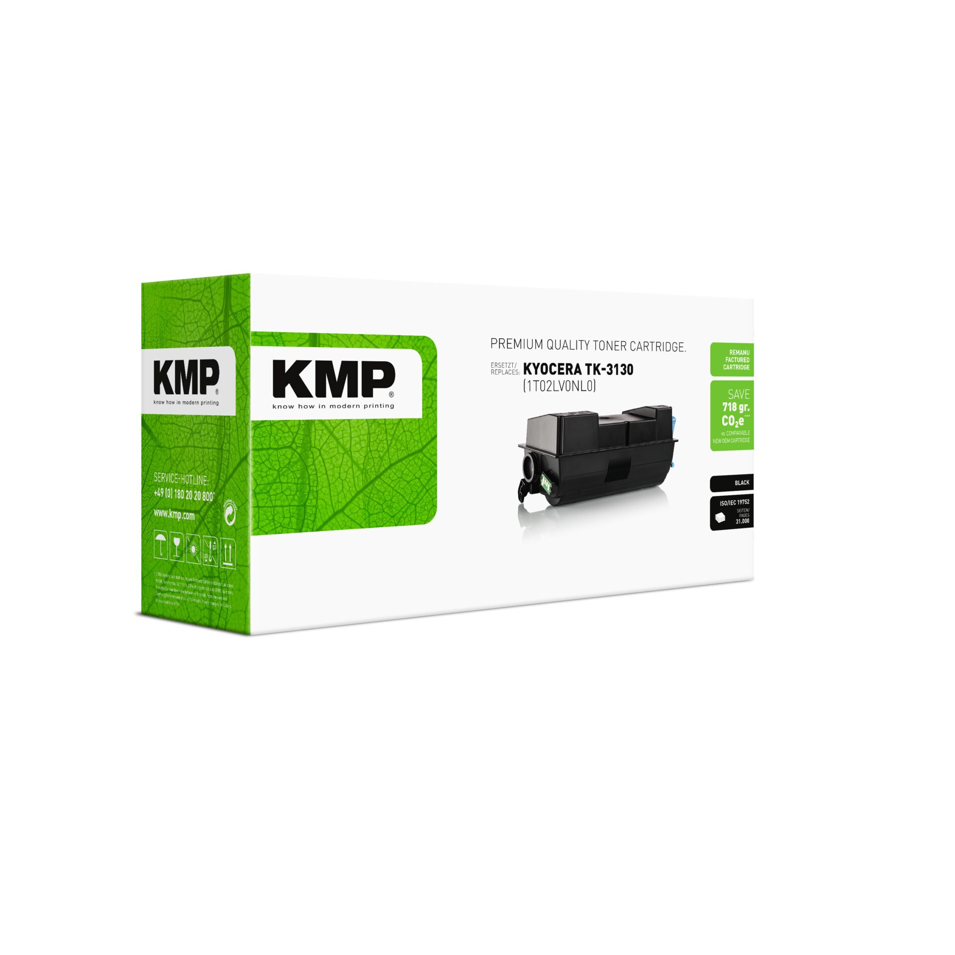 Adapter, Elektronik, Werbung, Visitenkarte, Text, Tonerpatrone, KMP, Kyocera TK-3130, Schwarz, Toner-Modul
