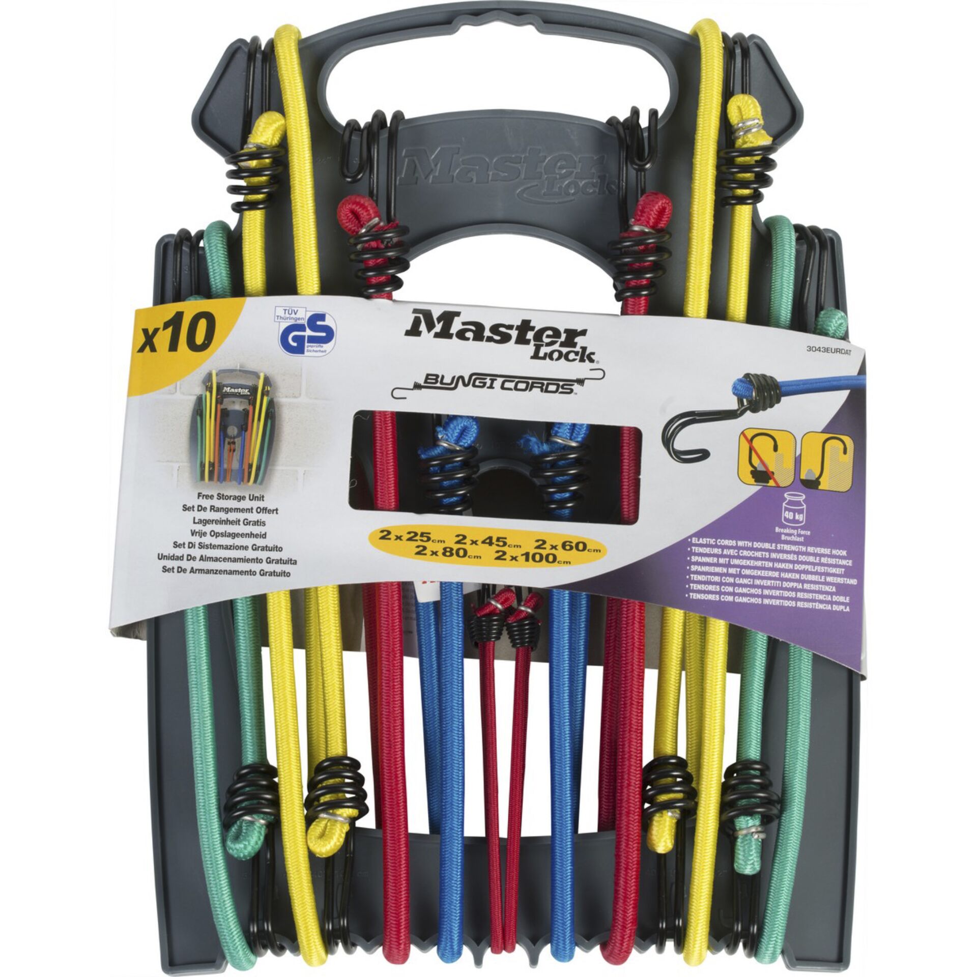 10x1 Master Lock Gummispannseil  Plastikgestell 3043EURDAT