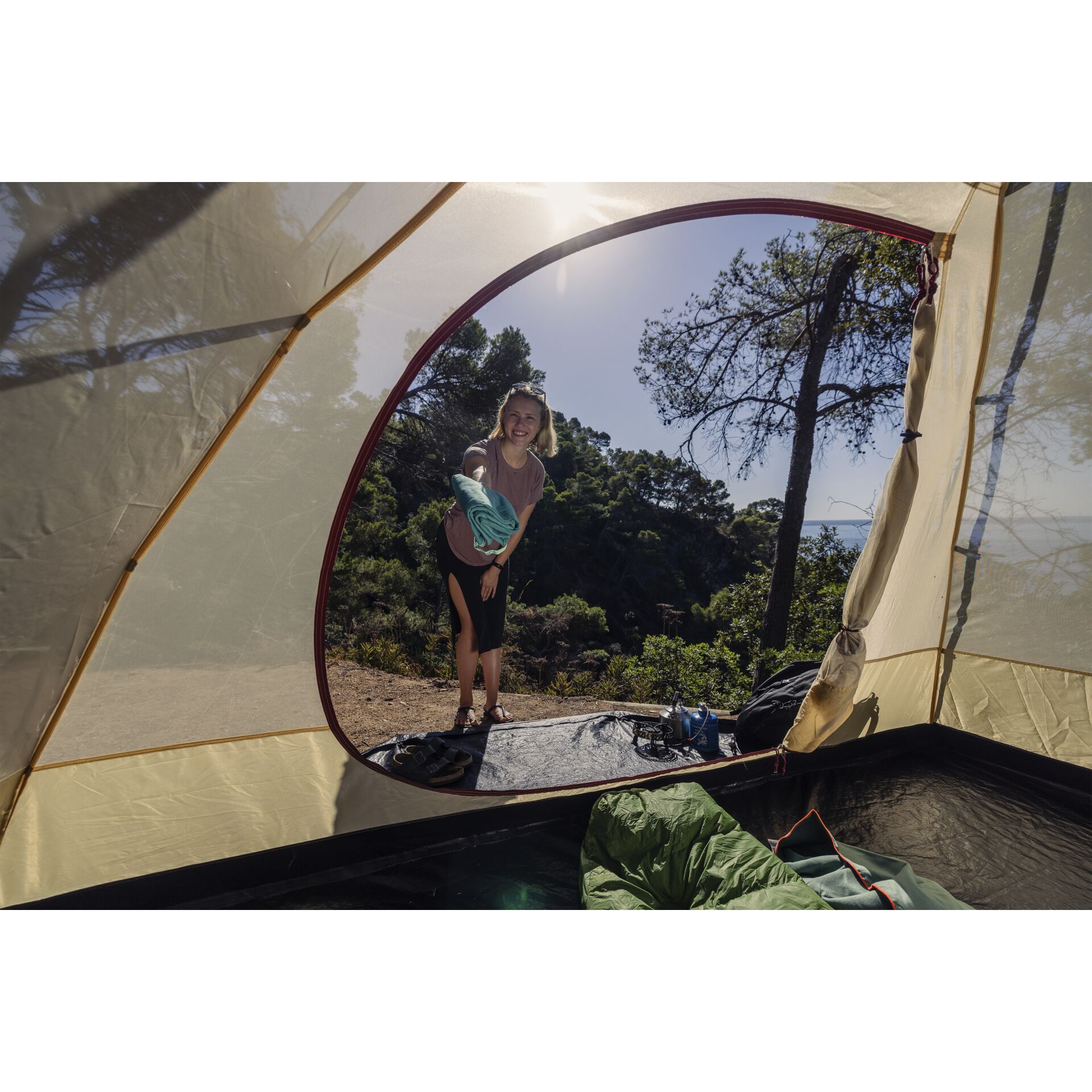 Draußen, Unterschlupf, Zelt, Campen, Person