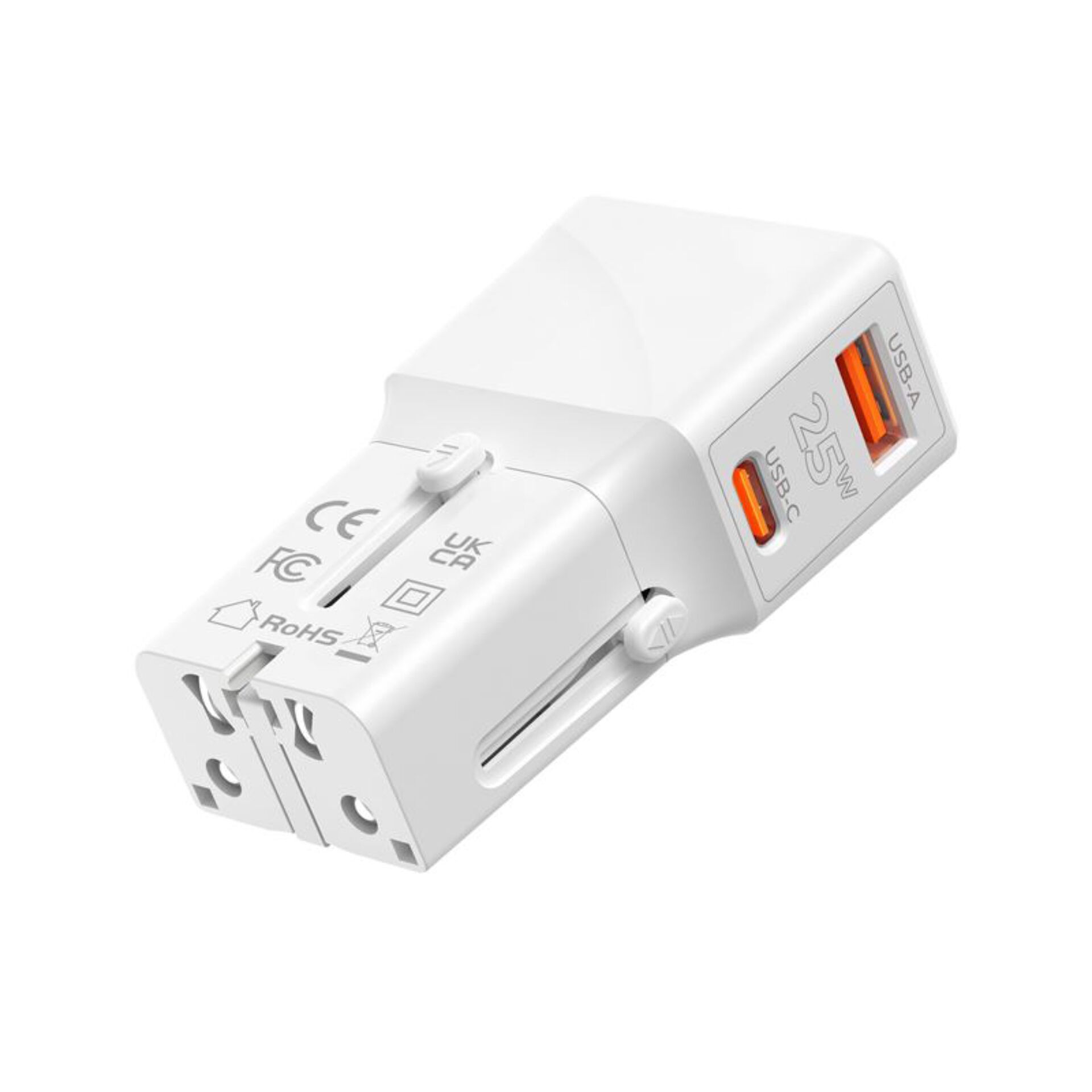 USB-A Adapter, USB-C, 25W, Plug-in, Weiß