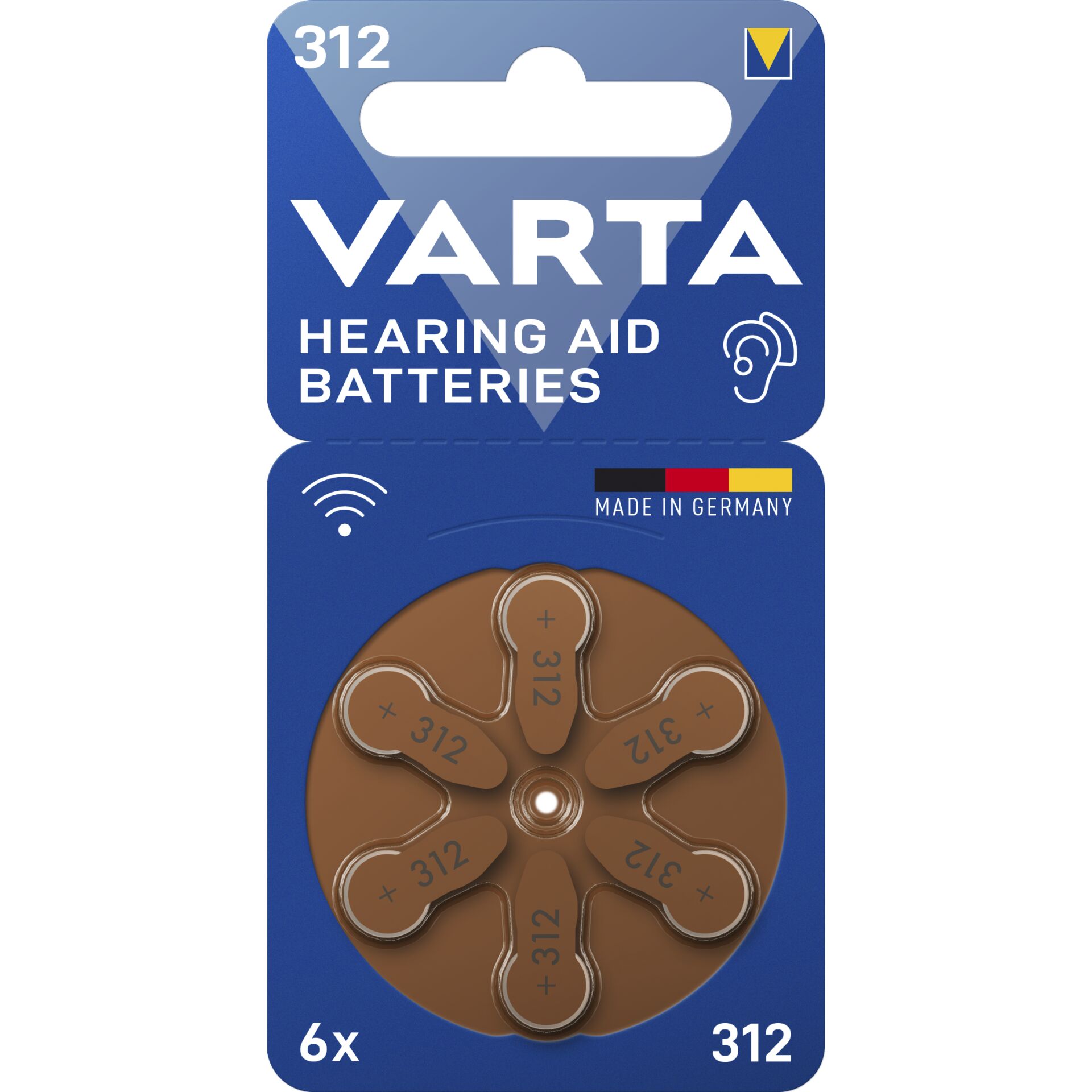1x6 Varta Hearing Aid Batter.312  Hörgeräte Batterien  24607101416