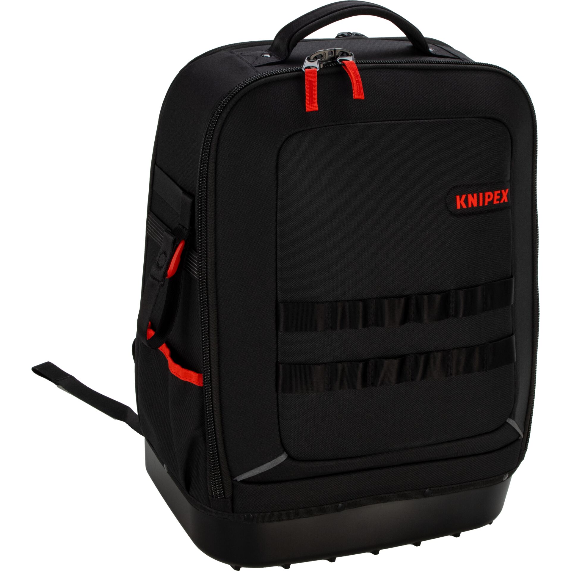 Laptoptasche, Rucksackhülle, schwarze Tasche, rote Reißverschlüsse, Tragegriff