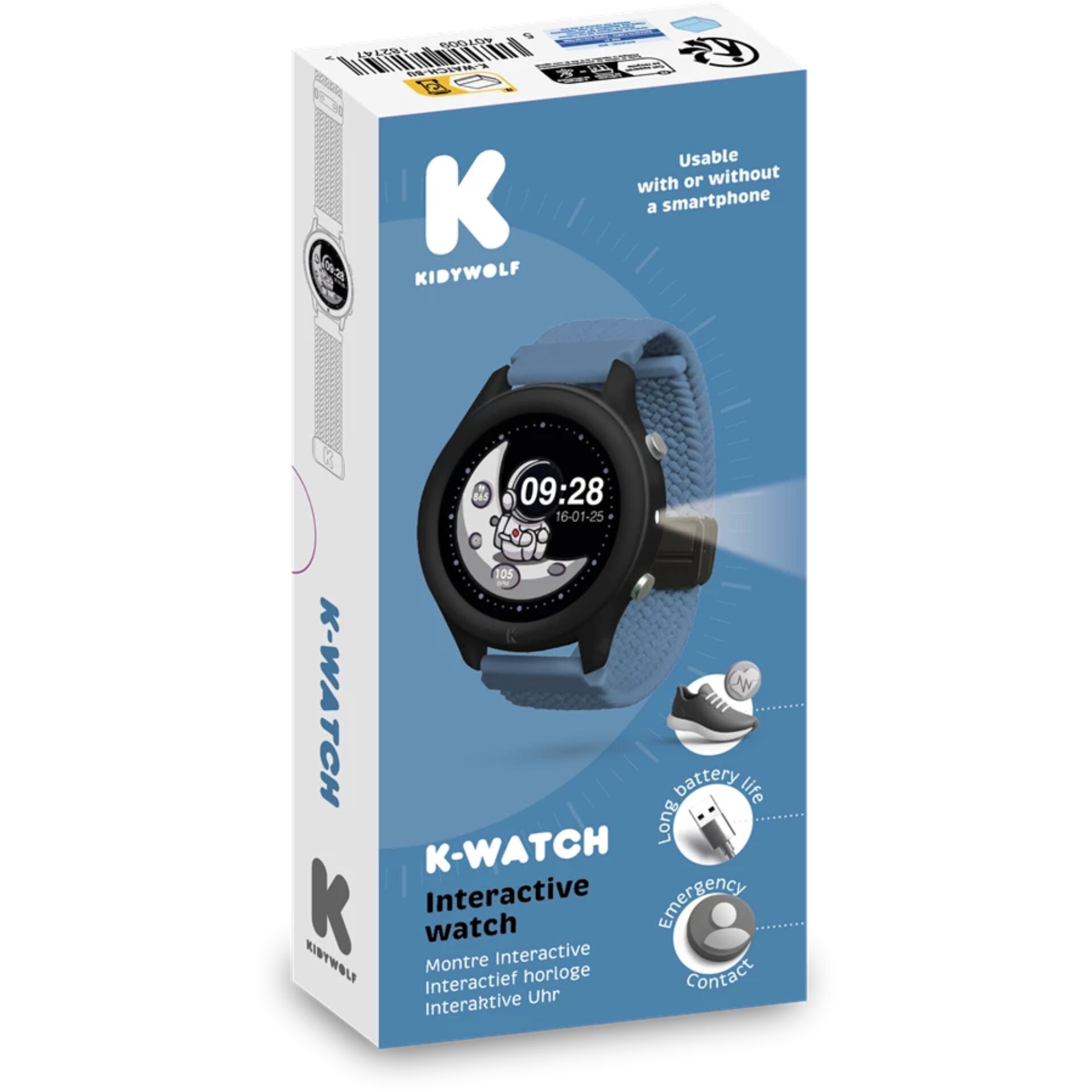 smartwatch, kid wach, blauer armband, digitalanzeige, interaktiv