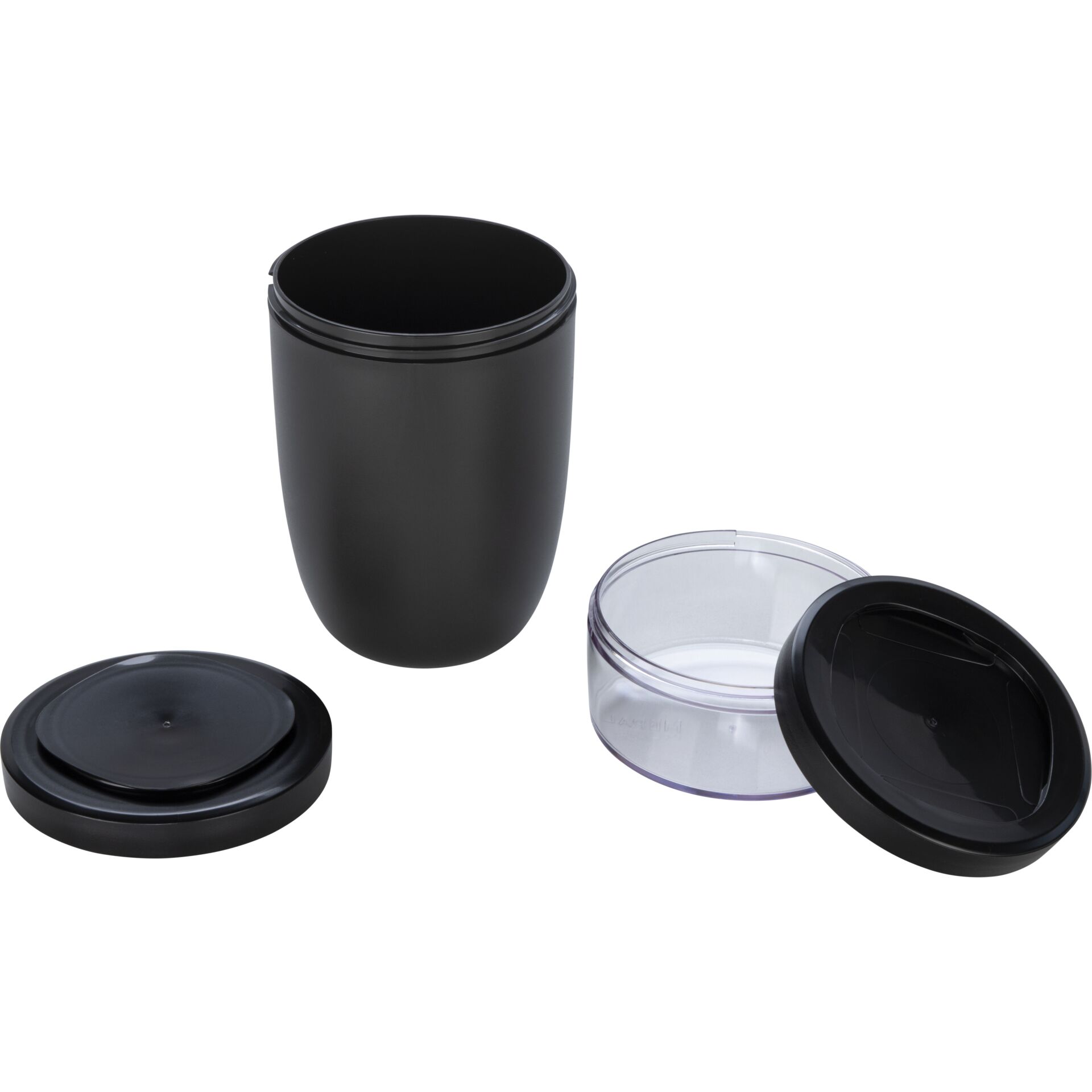 Becher, To-Go Becher, Reisebecher, Schwarz, Blickdicht
