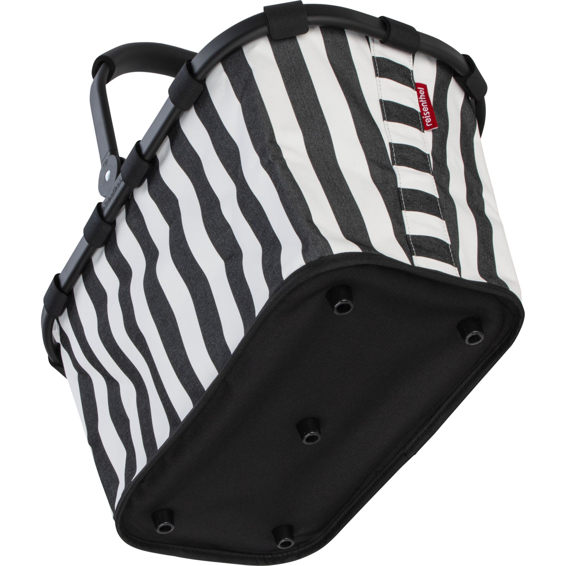 Kinderwagenkorb, Wickelunterlage, Stoffkorb, Schwarz, Streifen