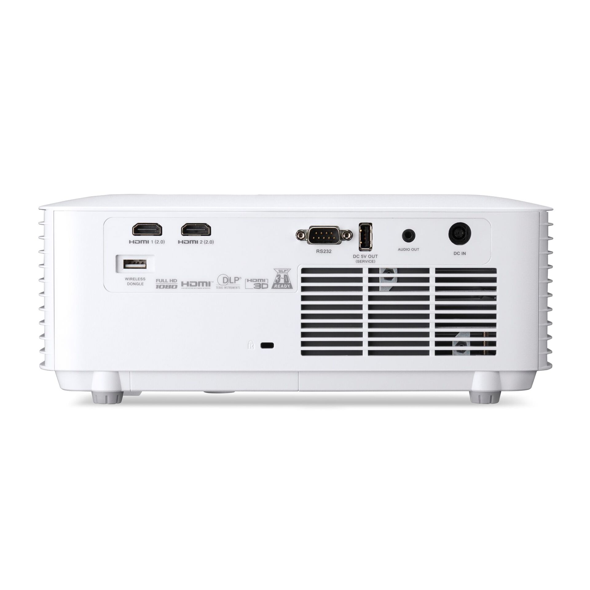 Projektor, HDMI, RS232, DC IN, Lüftergitter