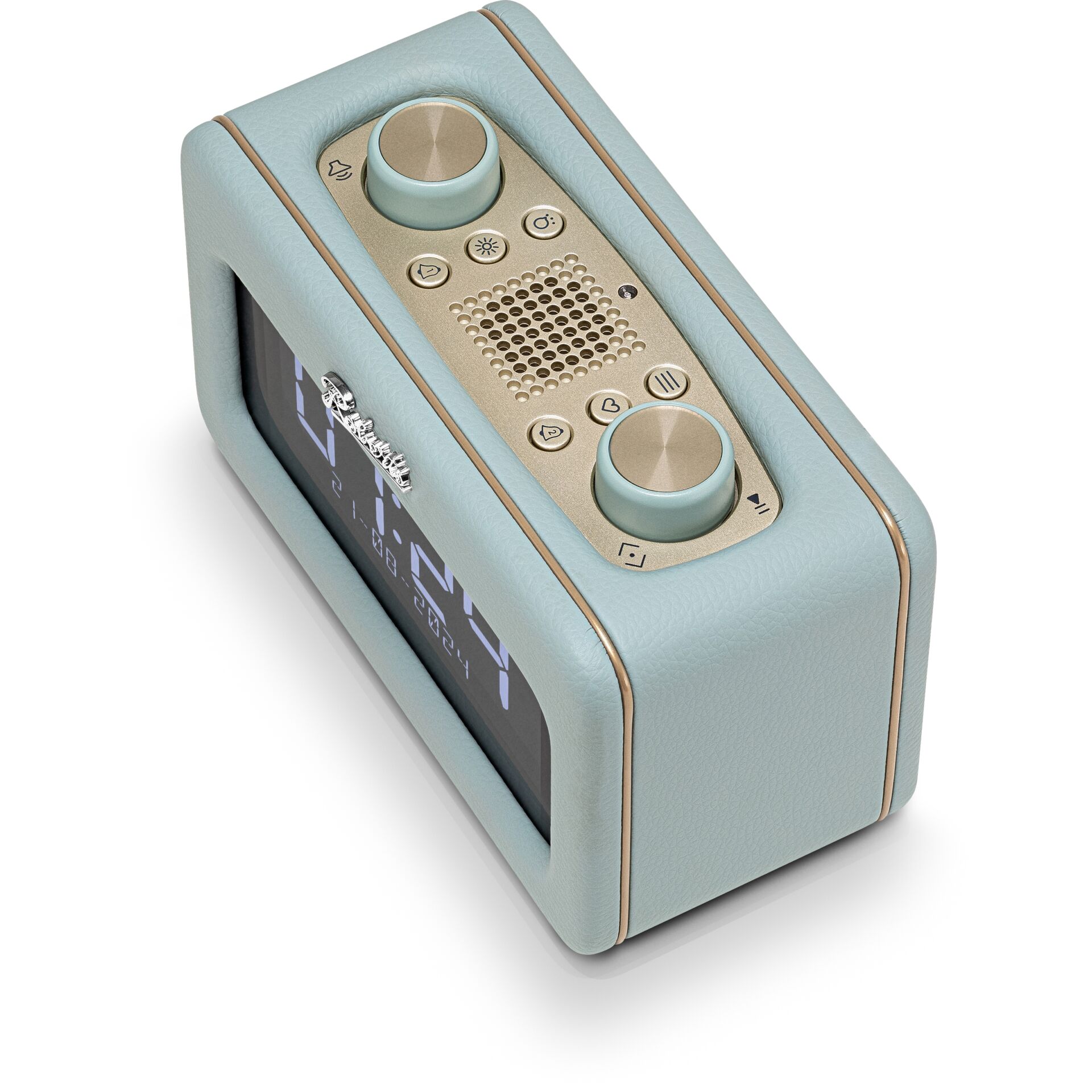 Mini-Radio, Tischradio, Digitale Anzeige, Zweifarbig, Lederoptik