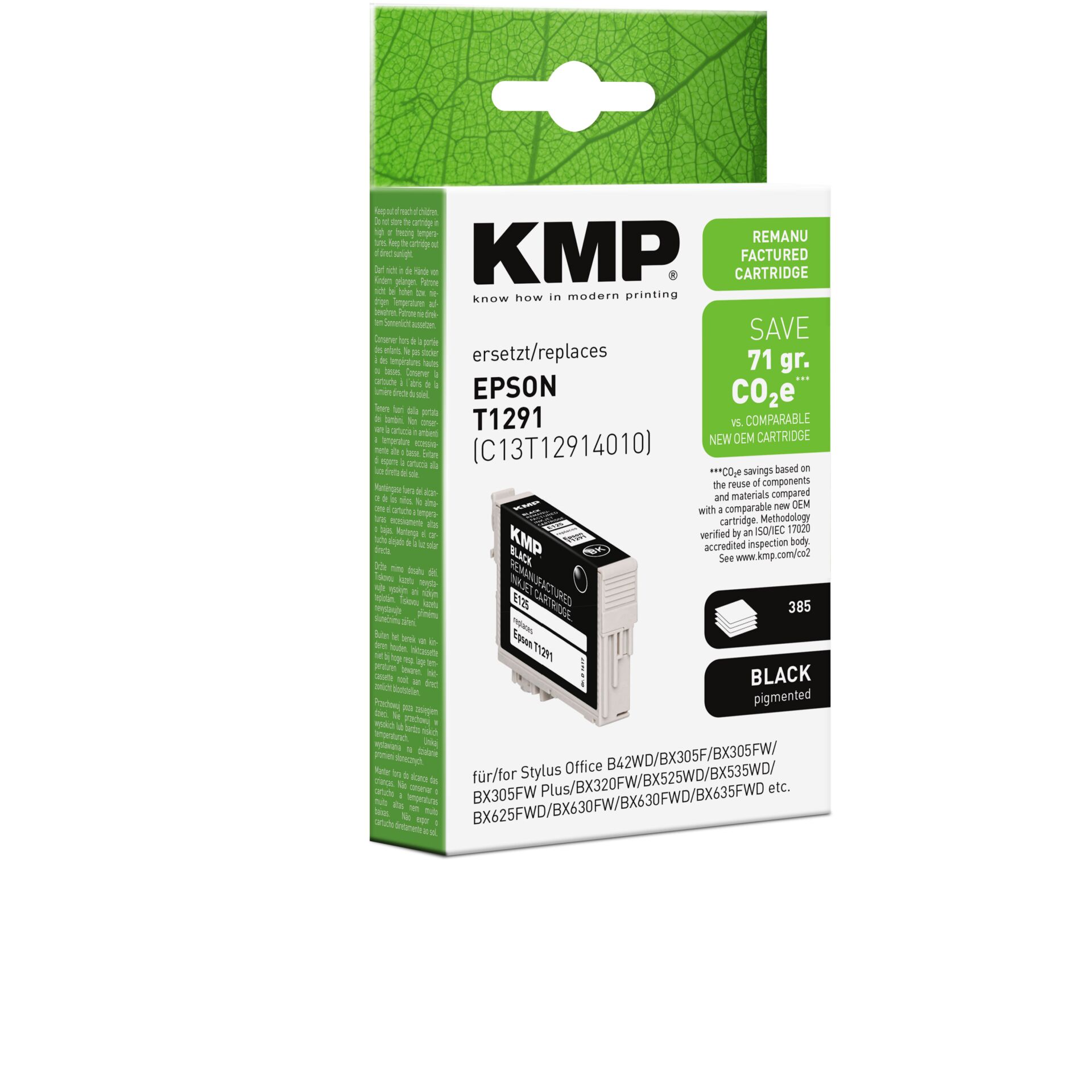 Adapter, Elektronik, Computer-Ausrüstung, QR Code, Visitenkarte, Tintenpatrone, Epson, T1291, Schwarzpigmentiert, KMP kompatibel