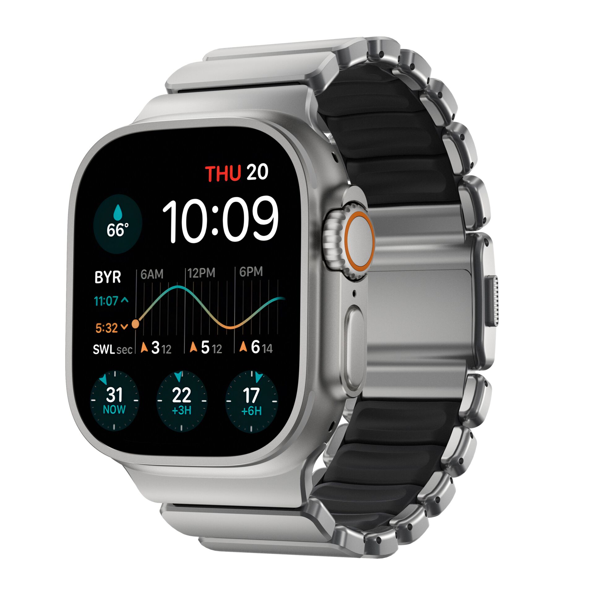 Nomad Stratos Band Titanium  Natural 49mm Black