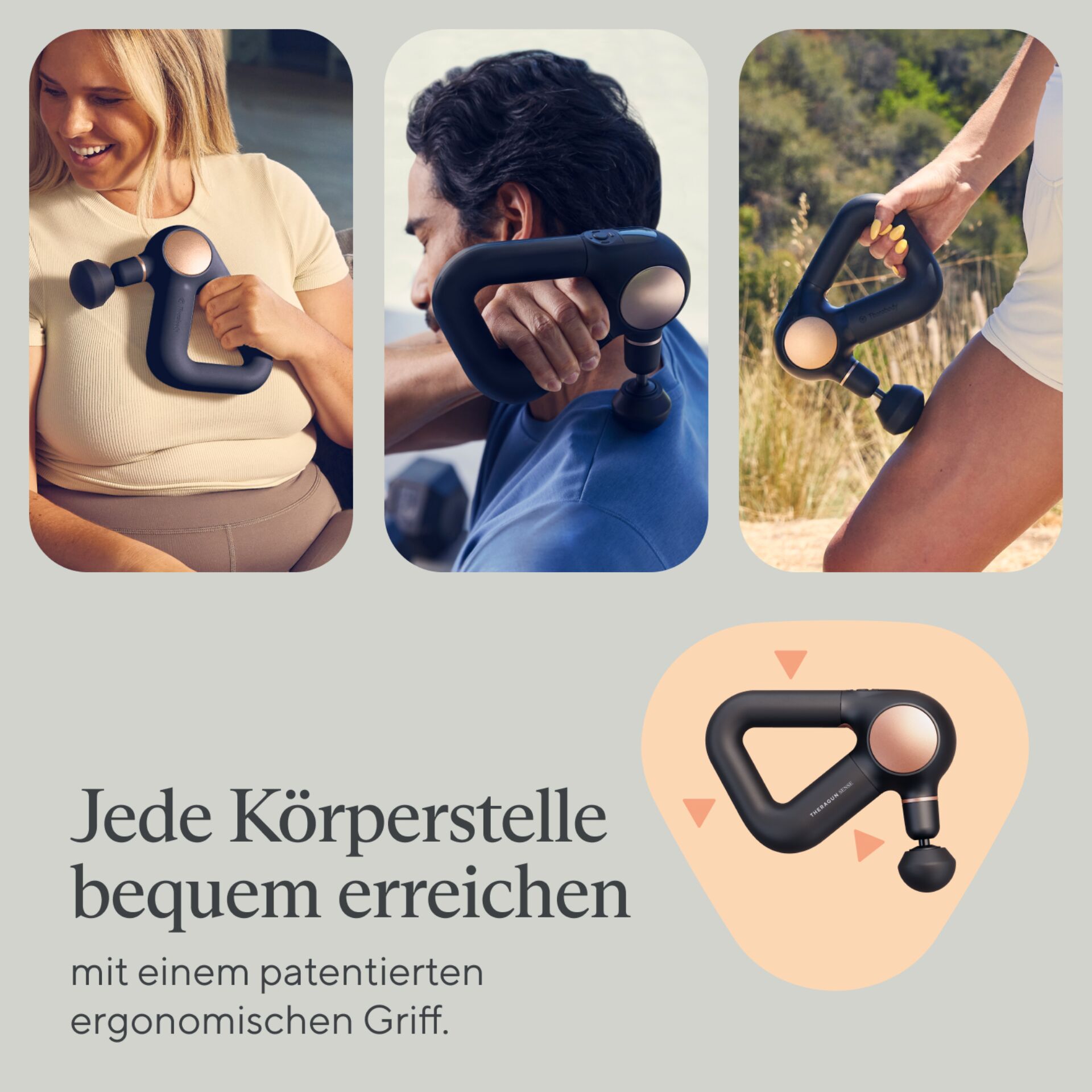 Massagegerät, Schulterstütze, Ergonomischer Griff, Tragbares Massager, Kammer-Design