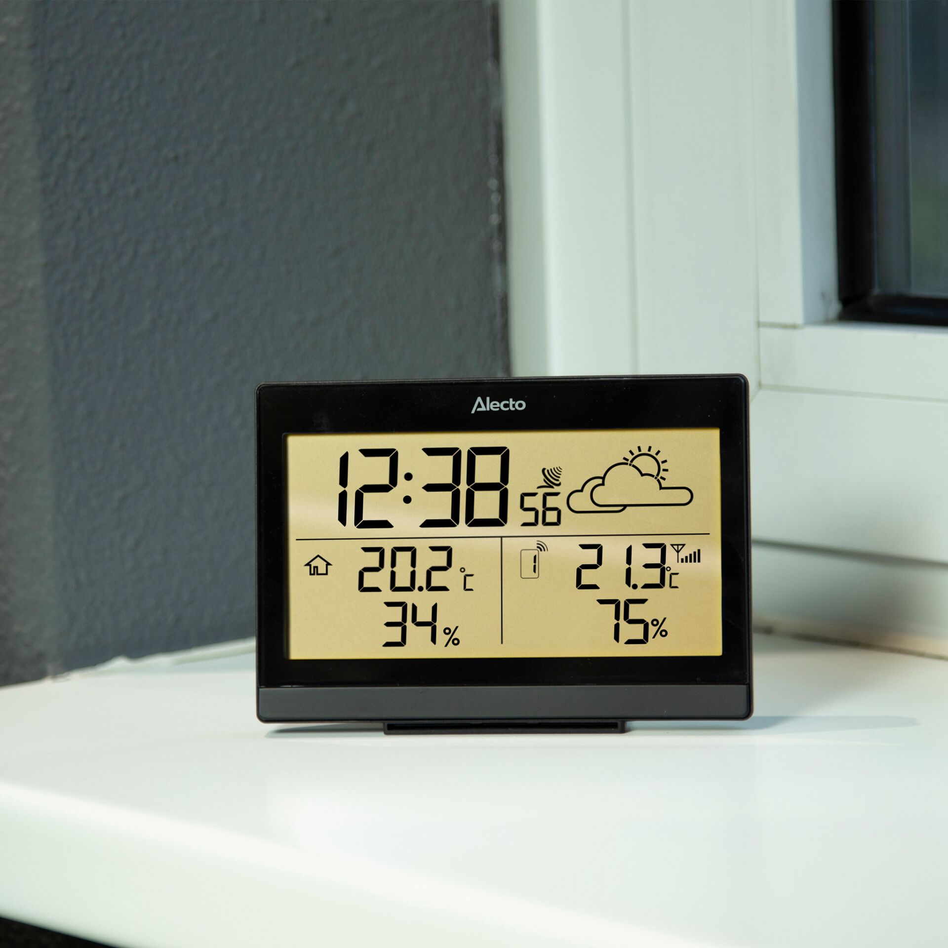 Digitaluhr,  Wetteranzeige,  LCD-Bildschirm,  Tischuhr,  Batteriebetrieben