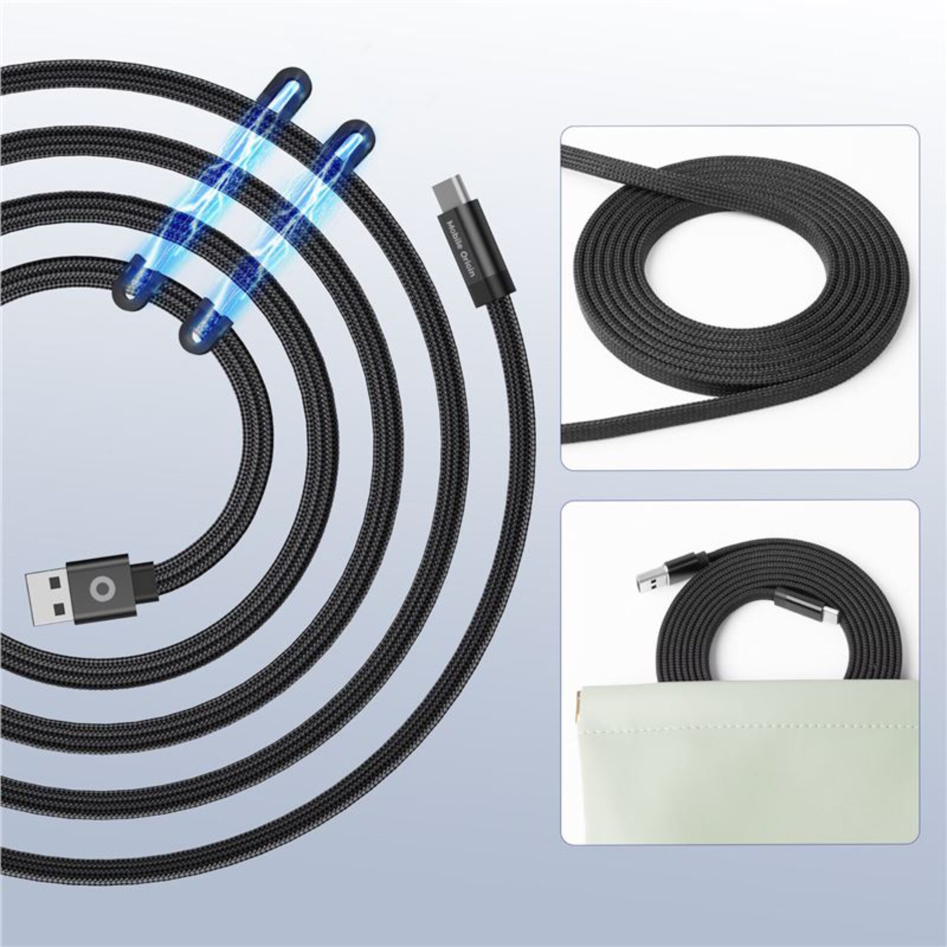 Ladekabel, USB-C, geflochtenes Kabel, Lange Kabel, Magnet Ladeanschluss