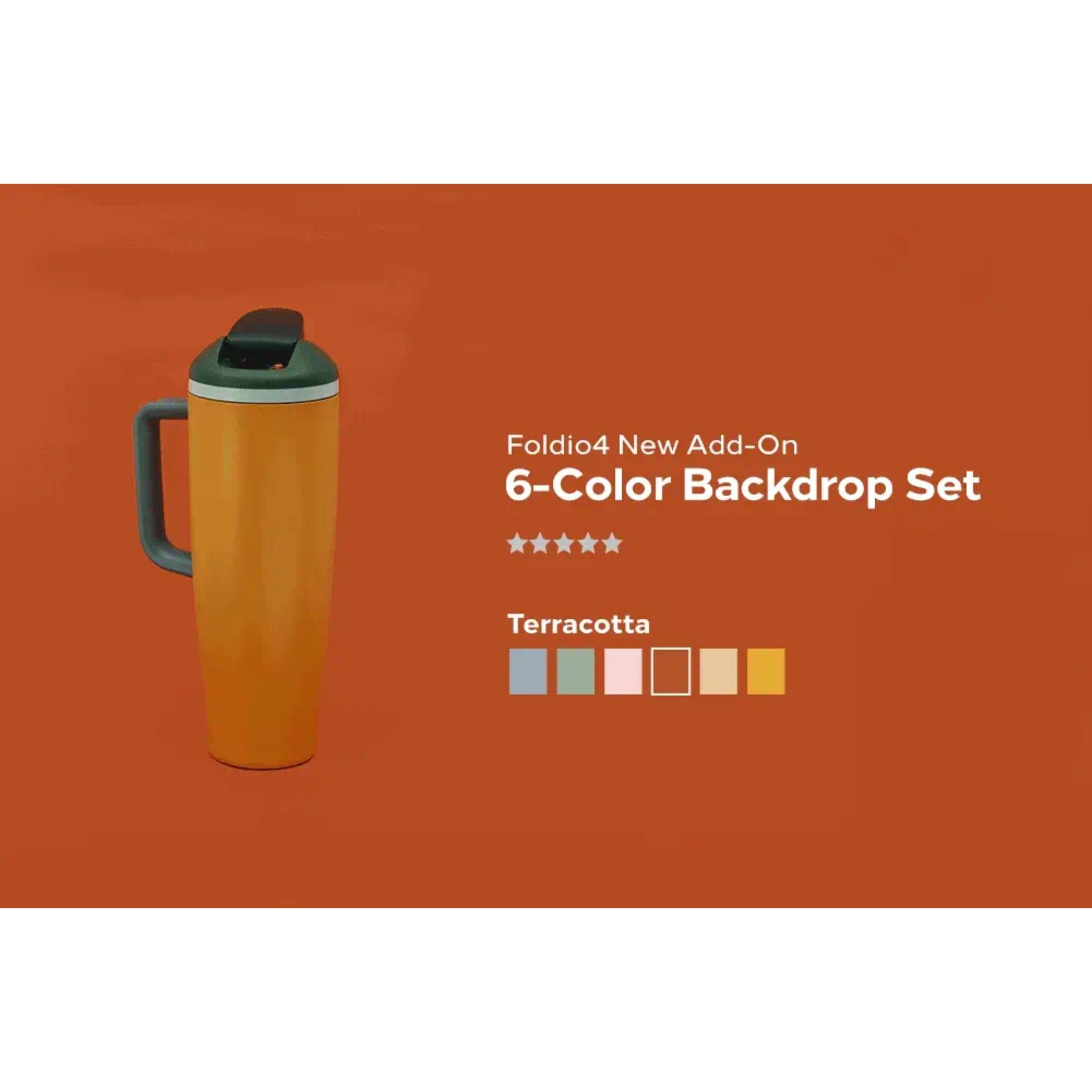 Thermischer Flaschenbecher, Reisebecher, 6-Farb-Hintergrund, Terracotta, Add-On-Set