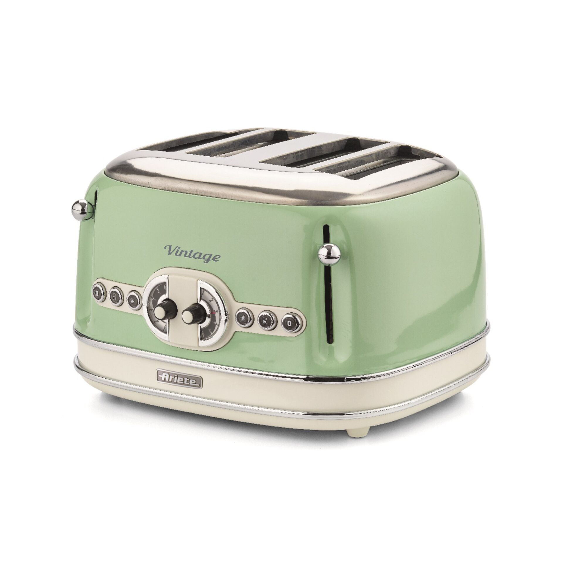Toaster, Grün, Retro, Zwei-Scheiben, Metallisch