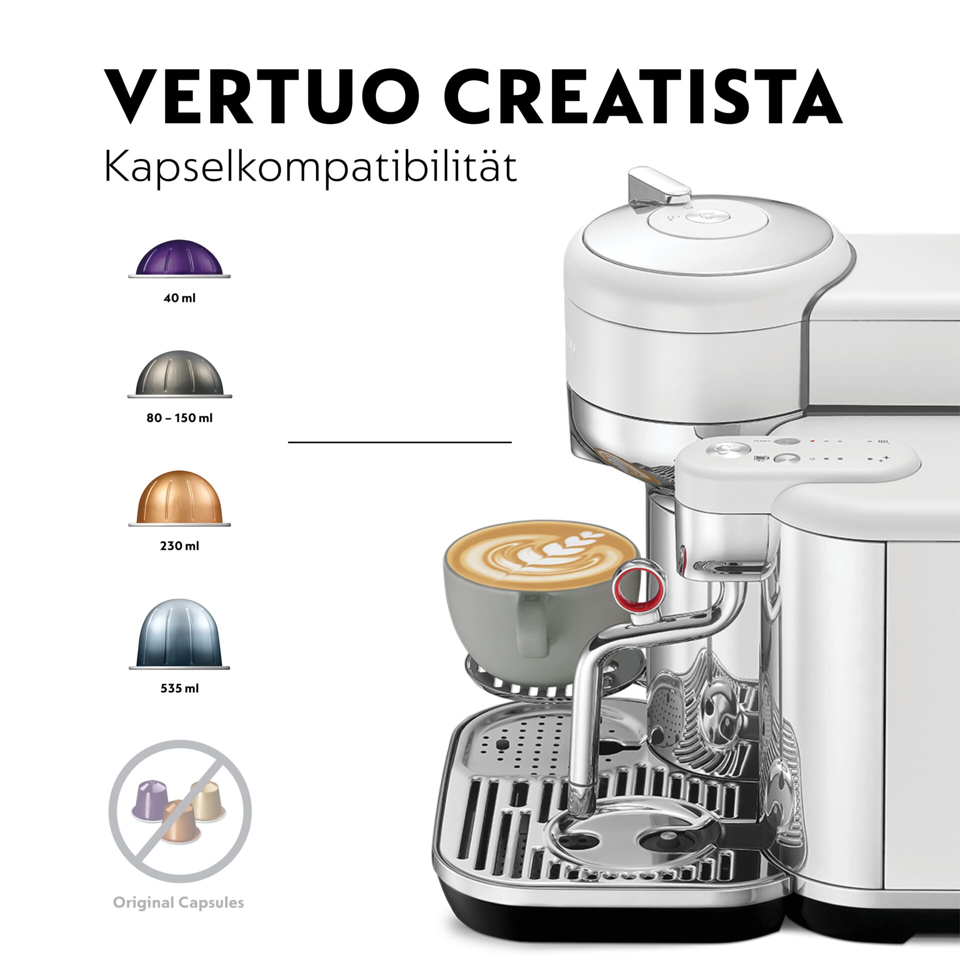 Kaffeemaschine, Kapselsystem, Espresso, Milchaufschäumer, Cappuccino