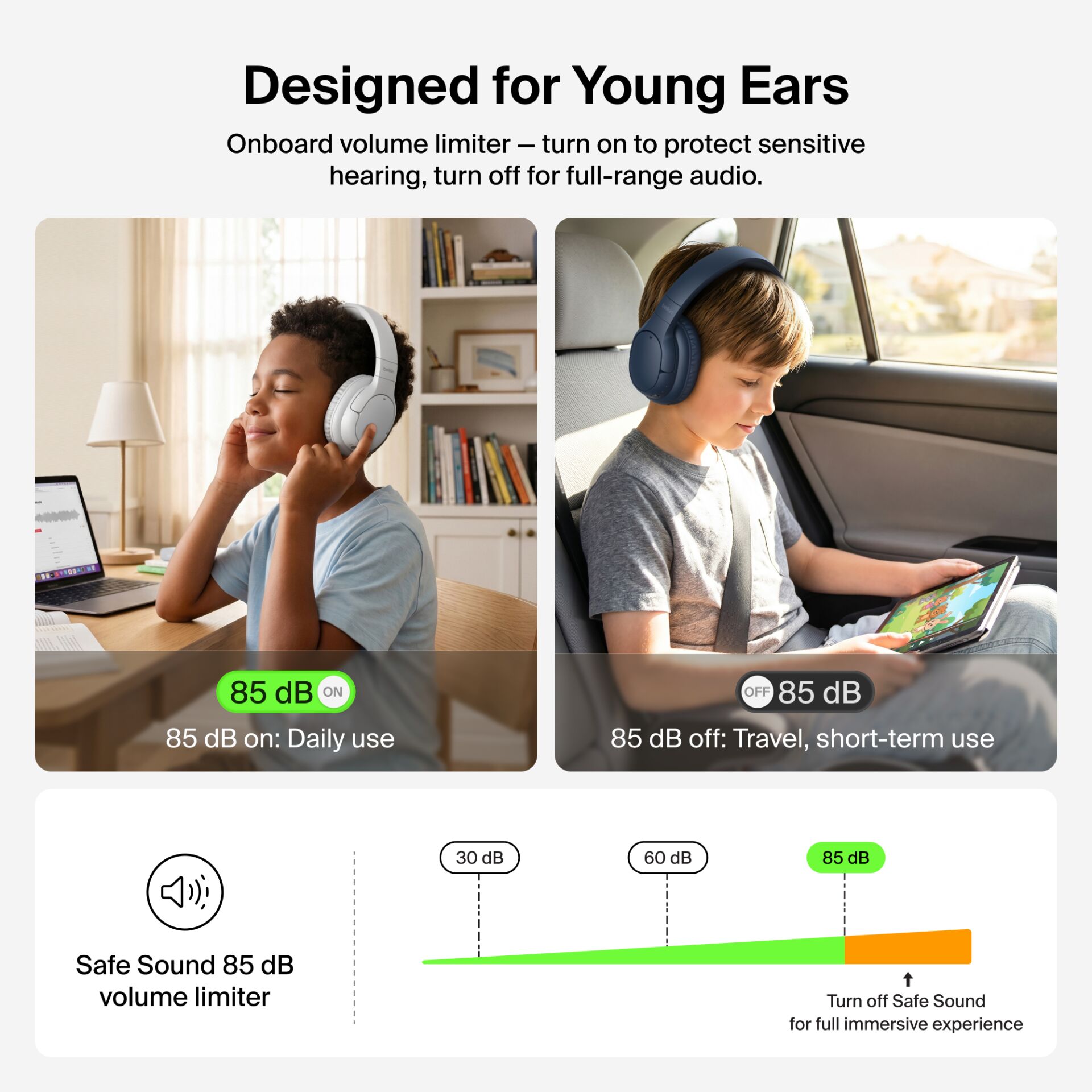 Kopfhörer, Over-Ear, Kinder, Schalldämpfung, Lerndisplay