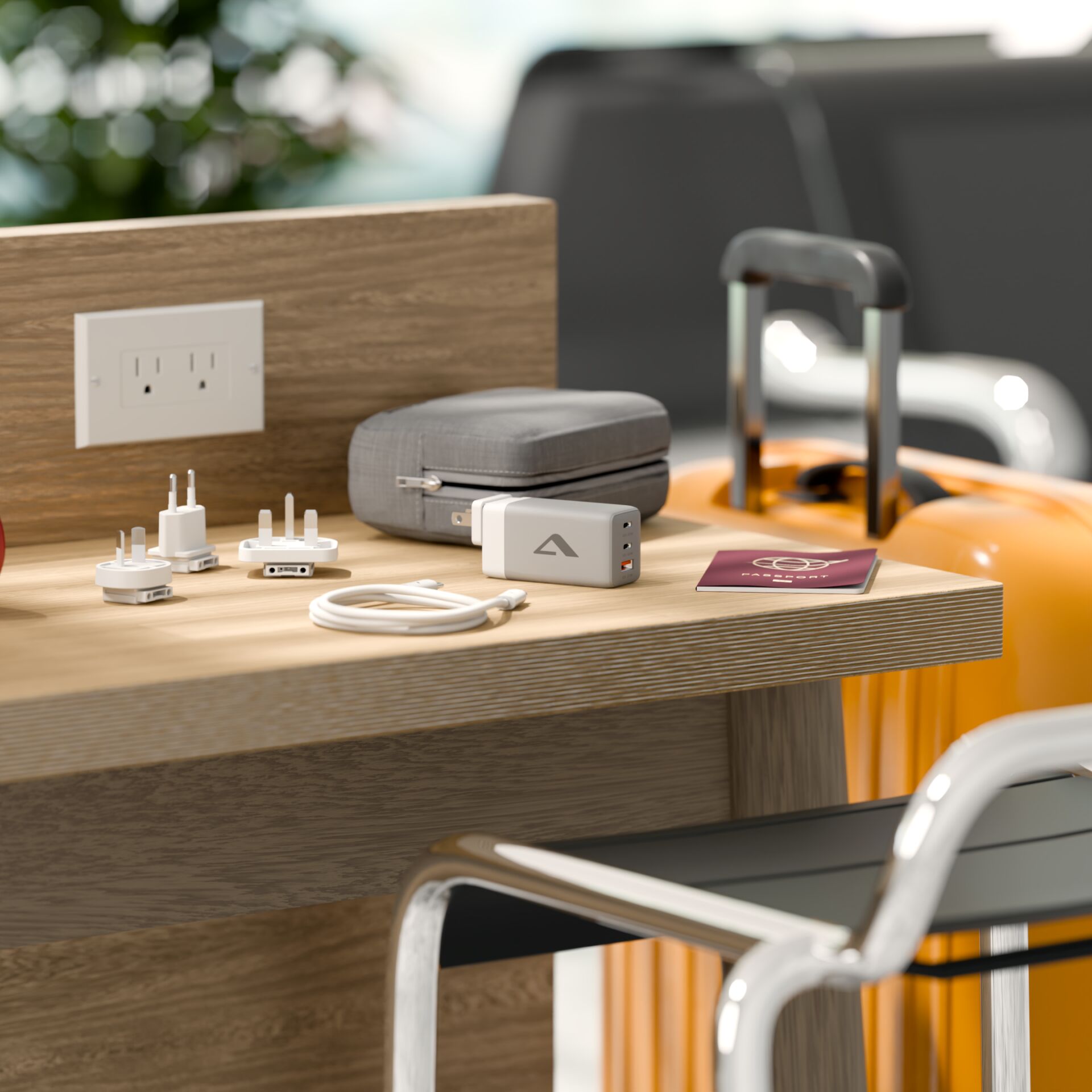 Adapter, EU-Stecker, Kaltgerätestecker, Netzteilstecker, Steckerset, Ladegerät, Adapter, Kabel, Koffer, USB-C