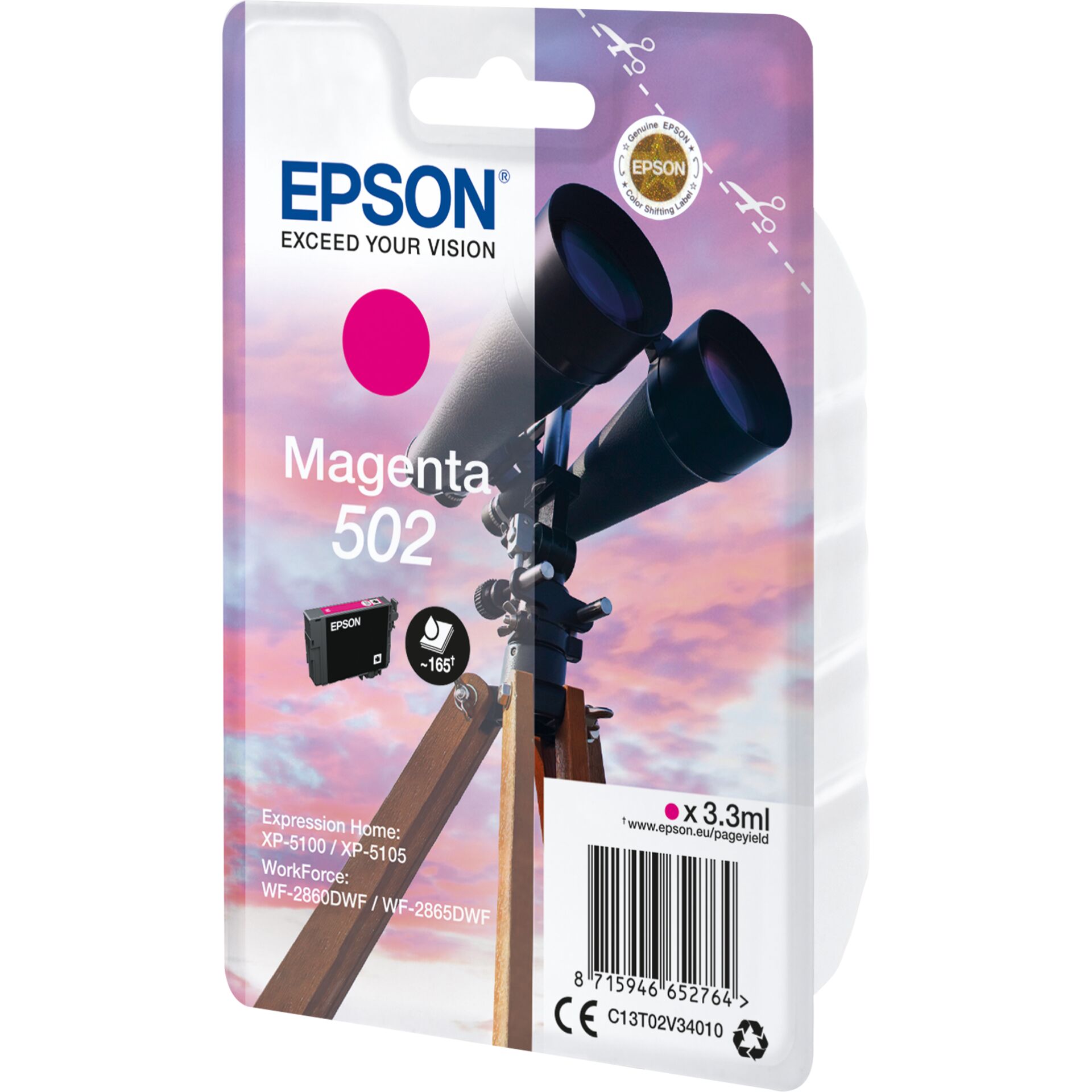 Epson Tintenpatrone magenta  502                       T 02V3