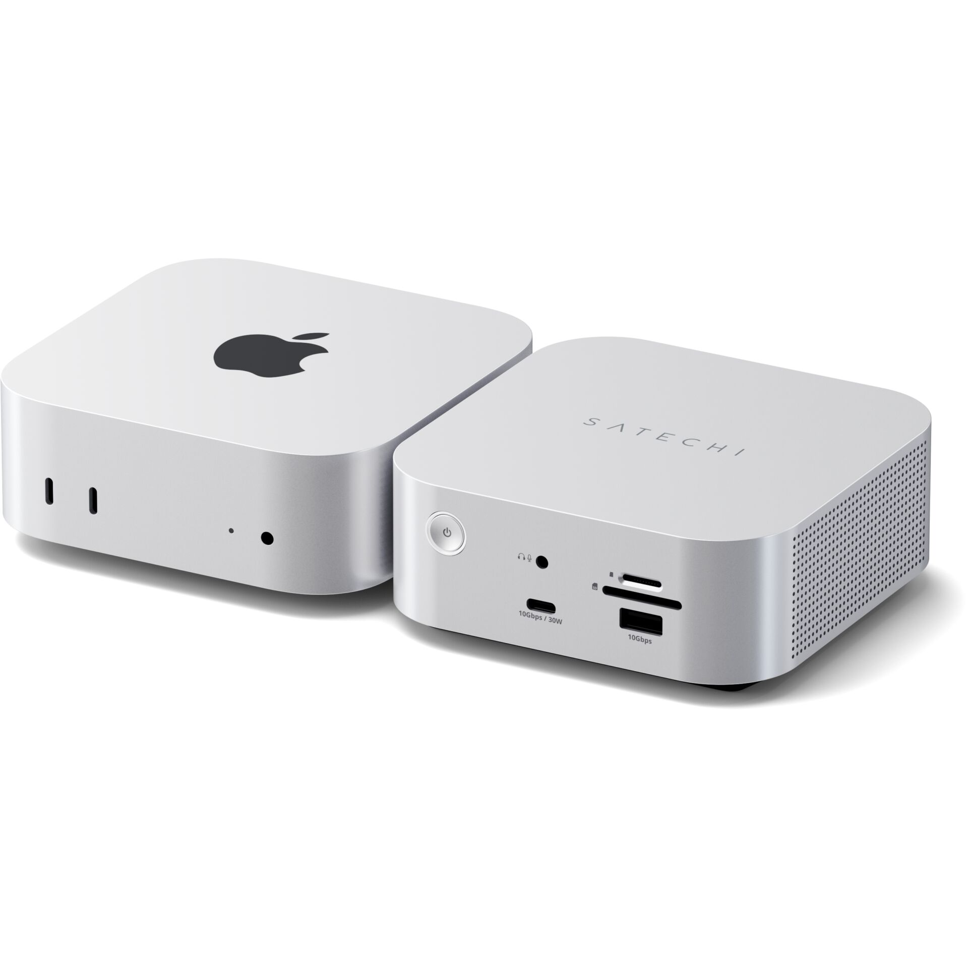 Mini-PC, Mac mini stil, silber, tragbarer Computer, LAN-Anschlüsse USB-C
