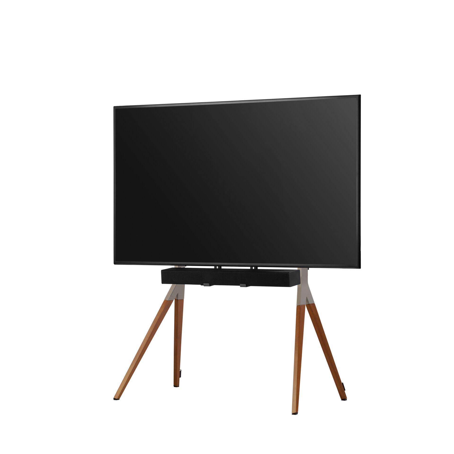 fernseher, tv, schwarz, standfuß, holzbeine