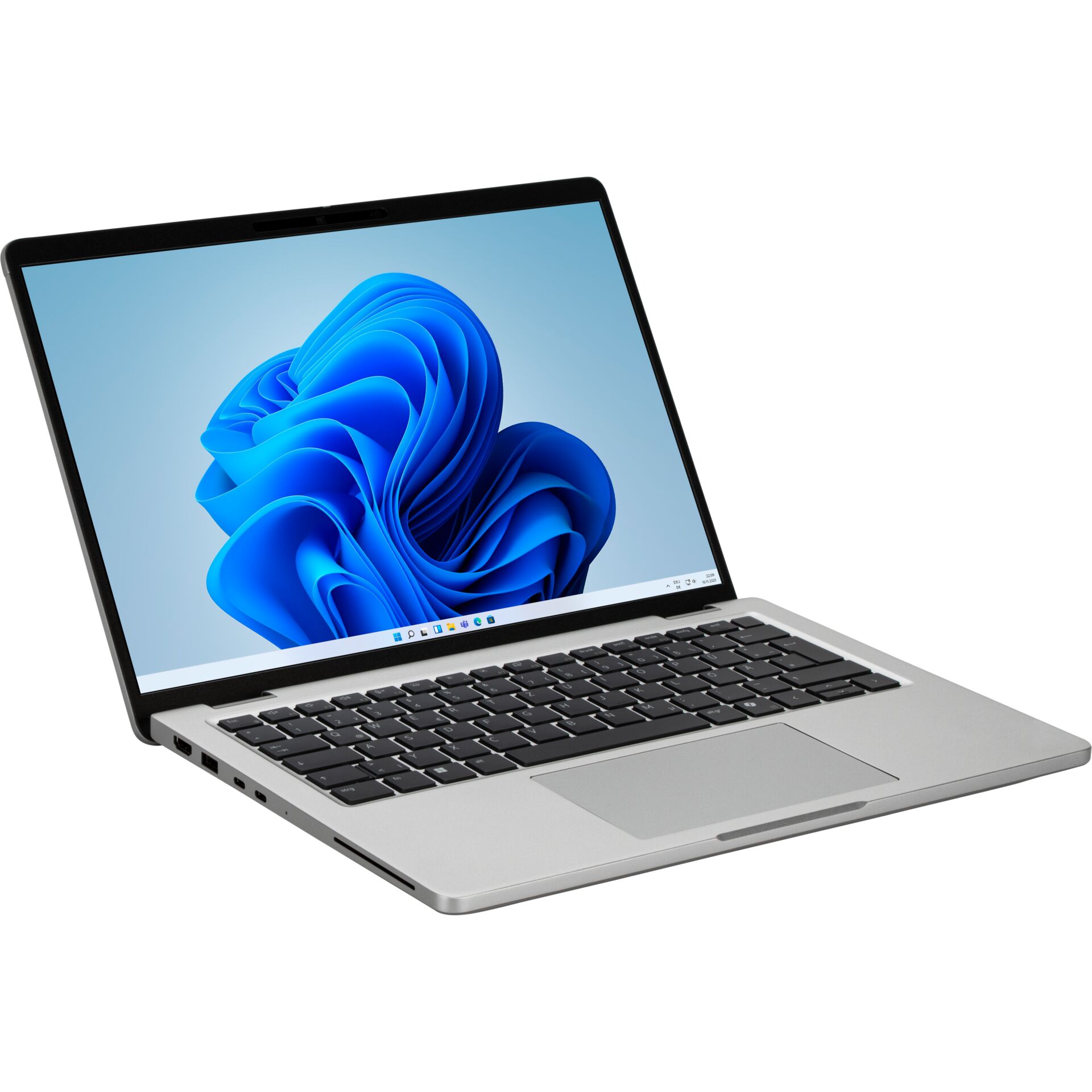 Laptop, Silberfarben, Schwarze Tastatur, Touchpad, Windows 11