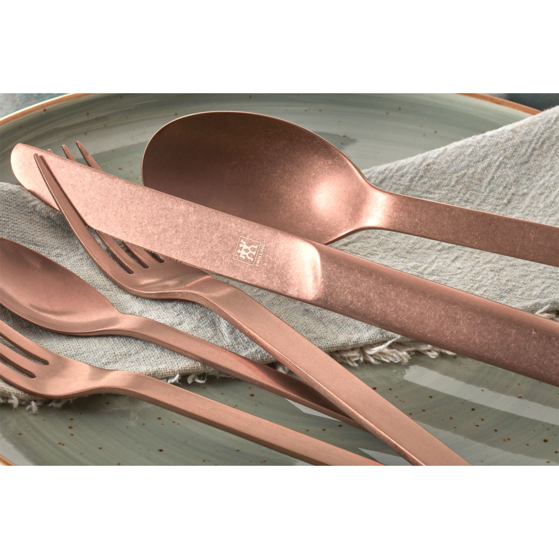 rose-gold, cutlery, löffel, gabel, teller