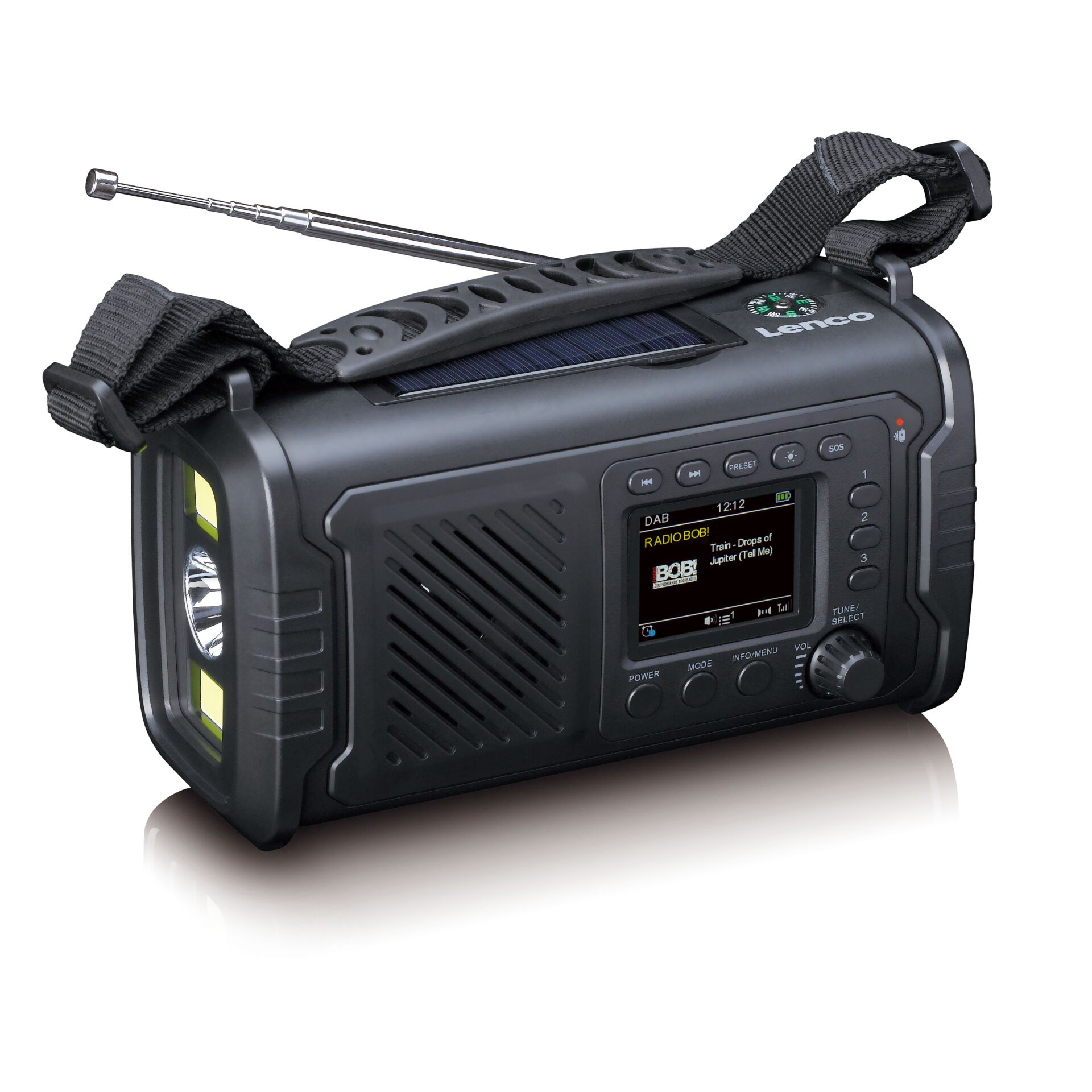 Notfallradio, Solarbetrieb, Handturmradio, LCD-Display, DVB-Radio
