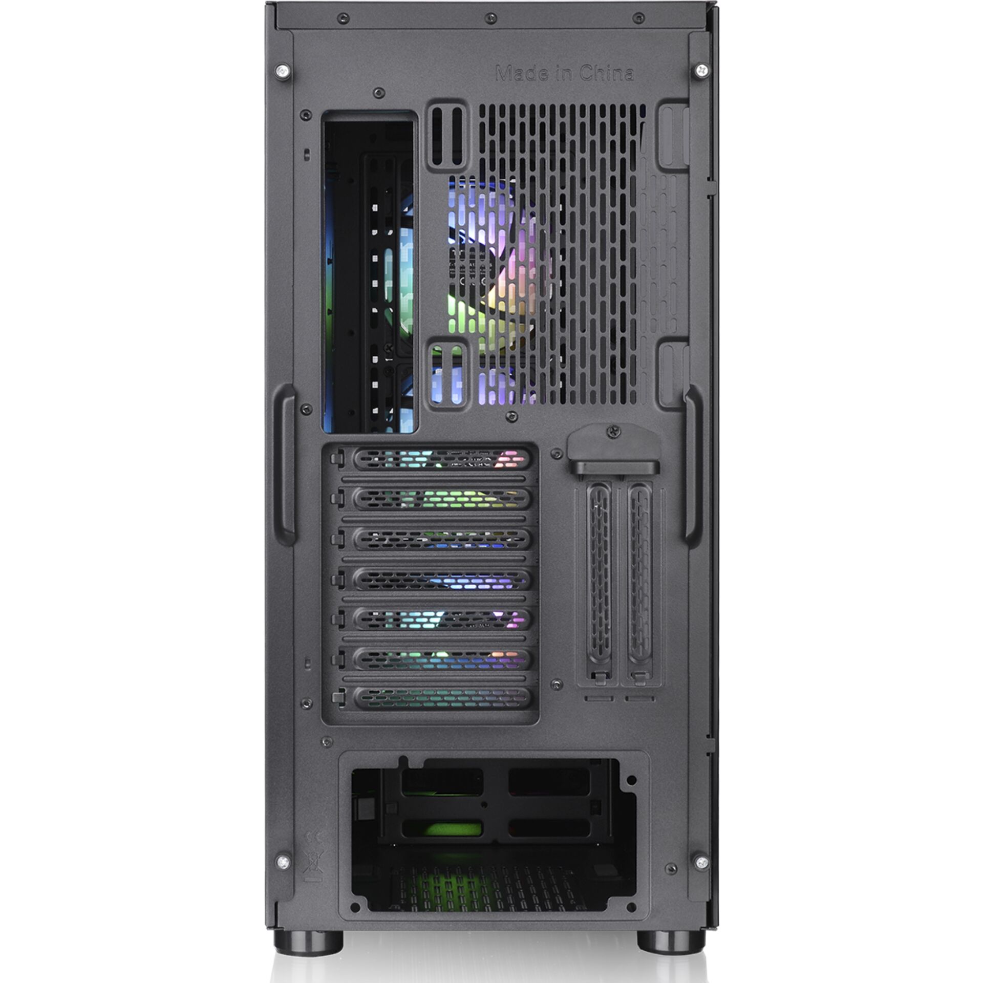 ITX, PC-Gehäuse, RGB-Lüfter, Schwarz, Frontbelüftung