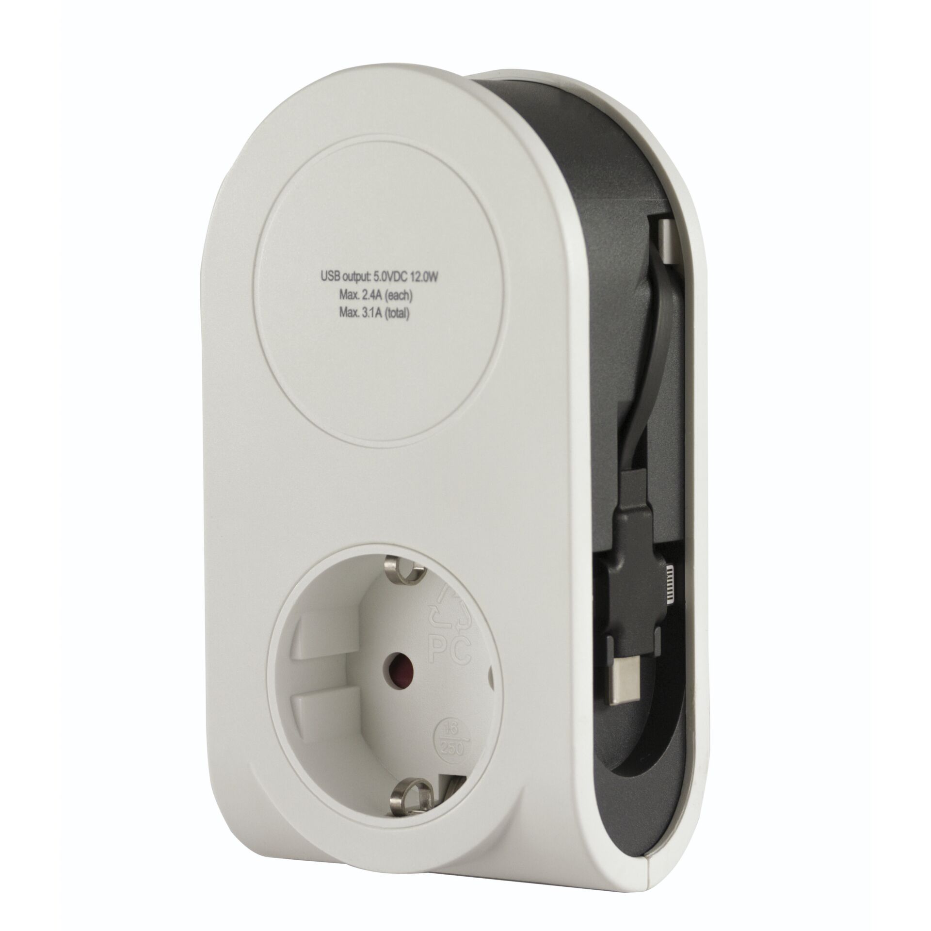 REV USB Ladegerät Flex 3in1  0,8 m +  1x Steckdose